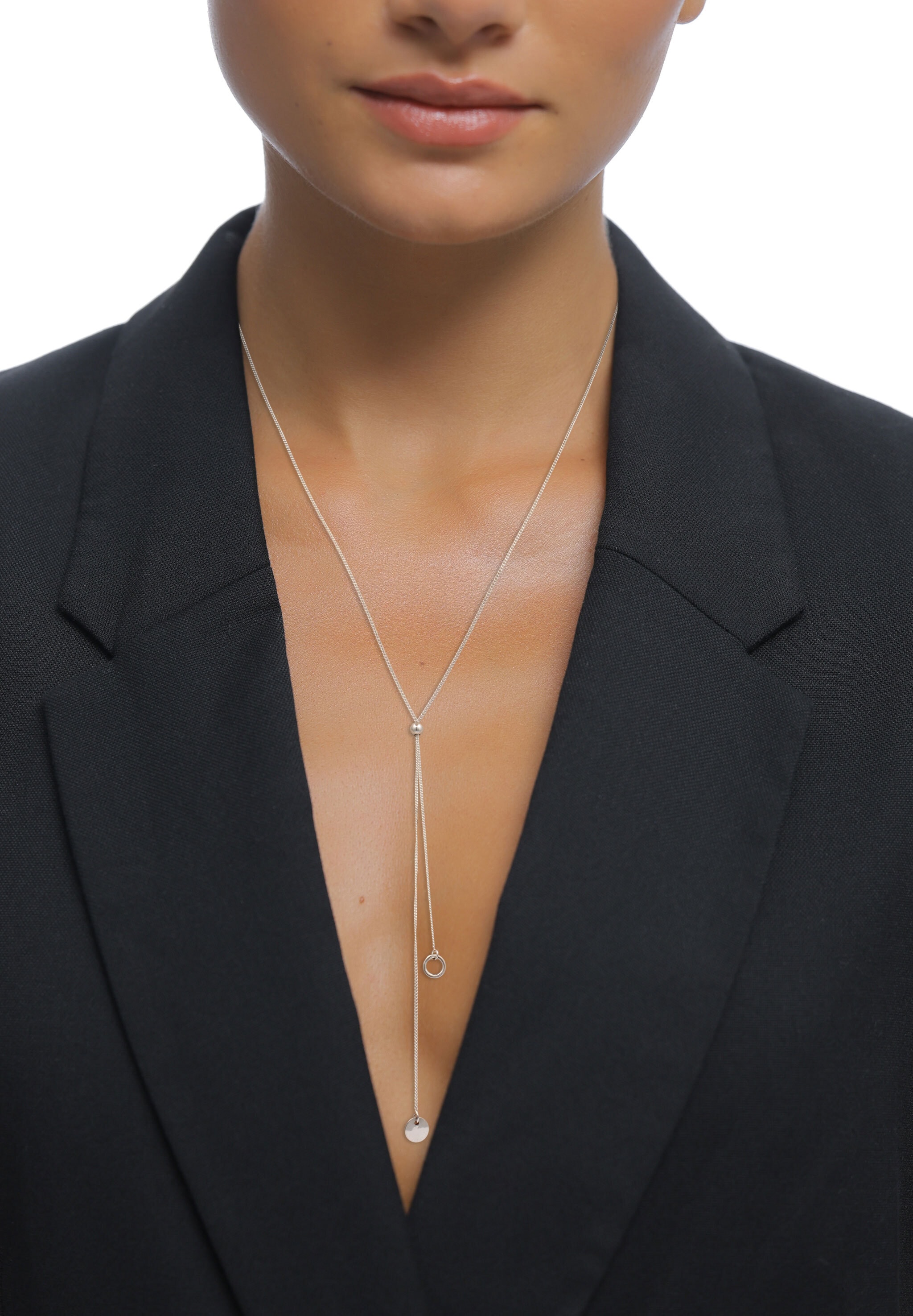 Elli Y-Kette »Halskette Y-Halskette Plättchen 925 Sterling Silber«