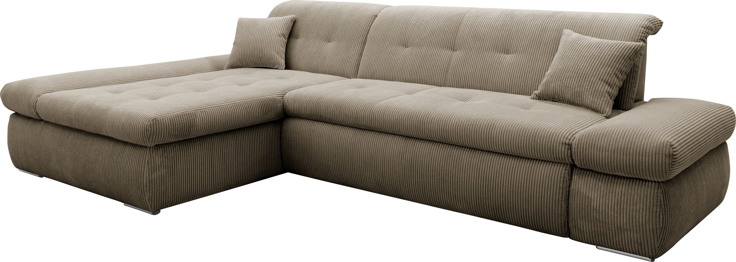 DOMO collection Ecksofa »Moric Luxus - B/T/H 300/172/80 cm, XXL-Format«, L-Form, 140kg Belastung/Sitz, in Cord, Chenille, Kunstleder