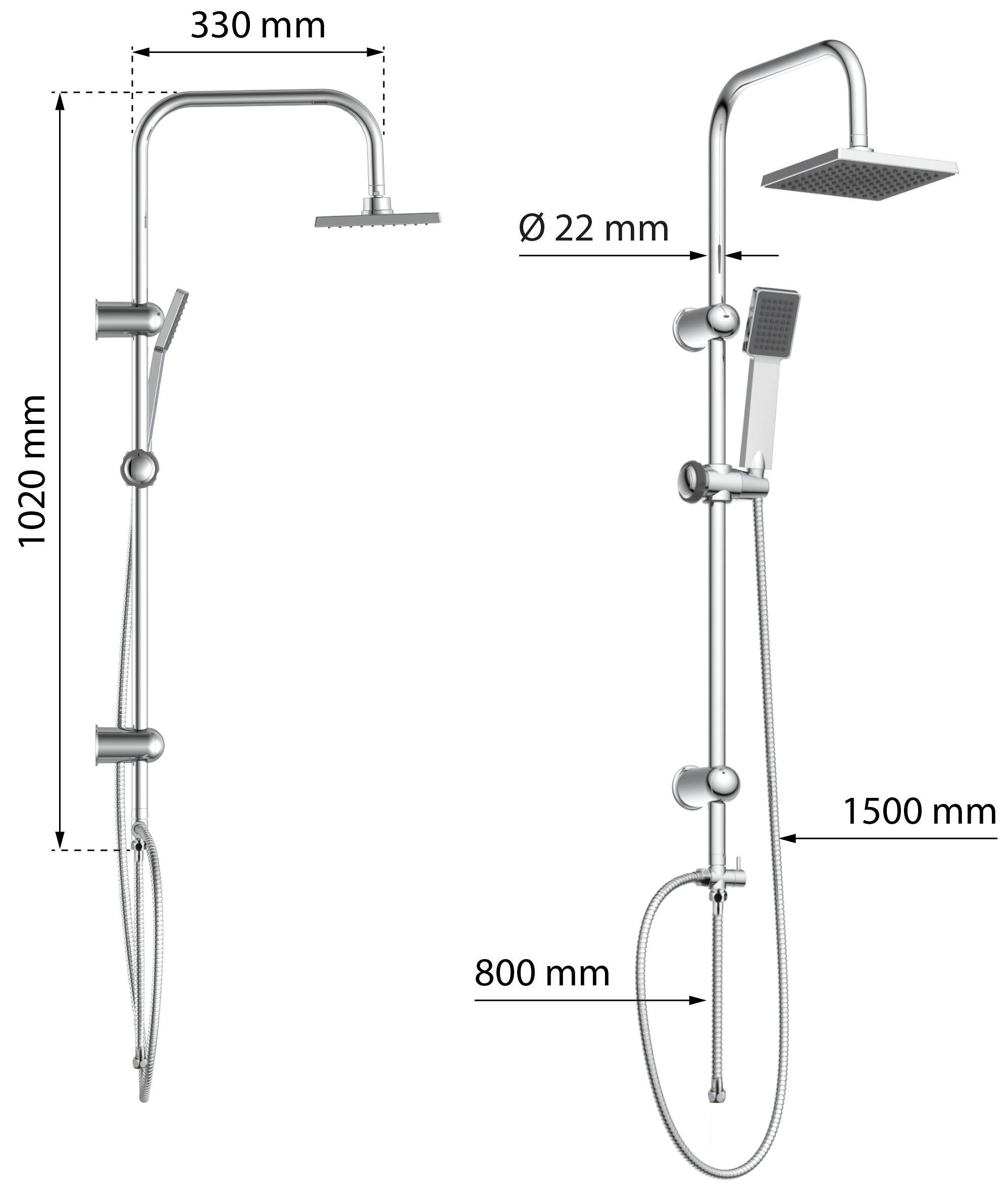 Schütte Brausegarnitur »EASY ENERGY«, höhenverstellbar, Antikalk, Edelstahl