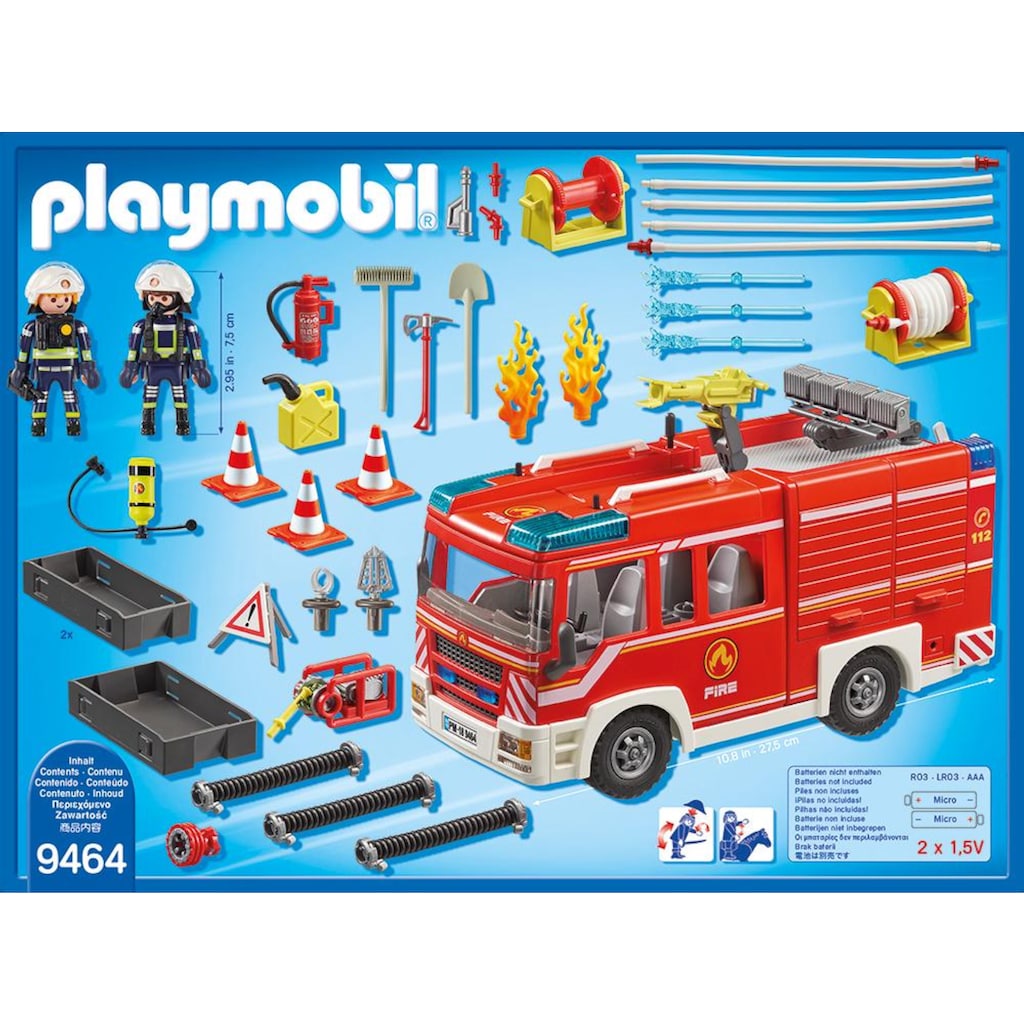 Playmobil® Konstruktions-Spielset »Feuerwehr-Rüstfahrzeug (9464), City Action«, Made in Germany