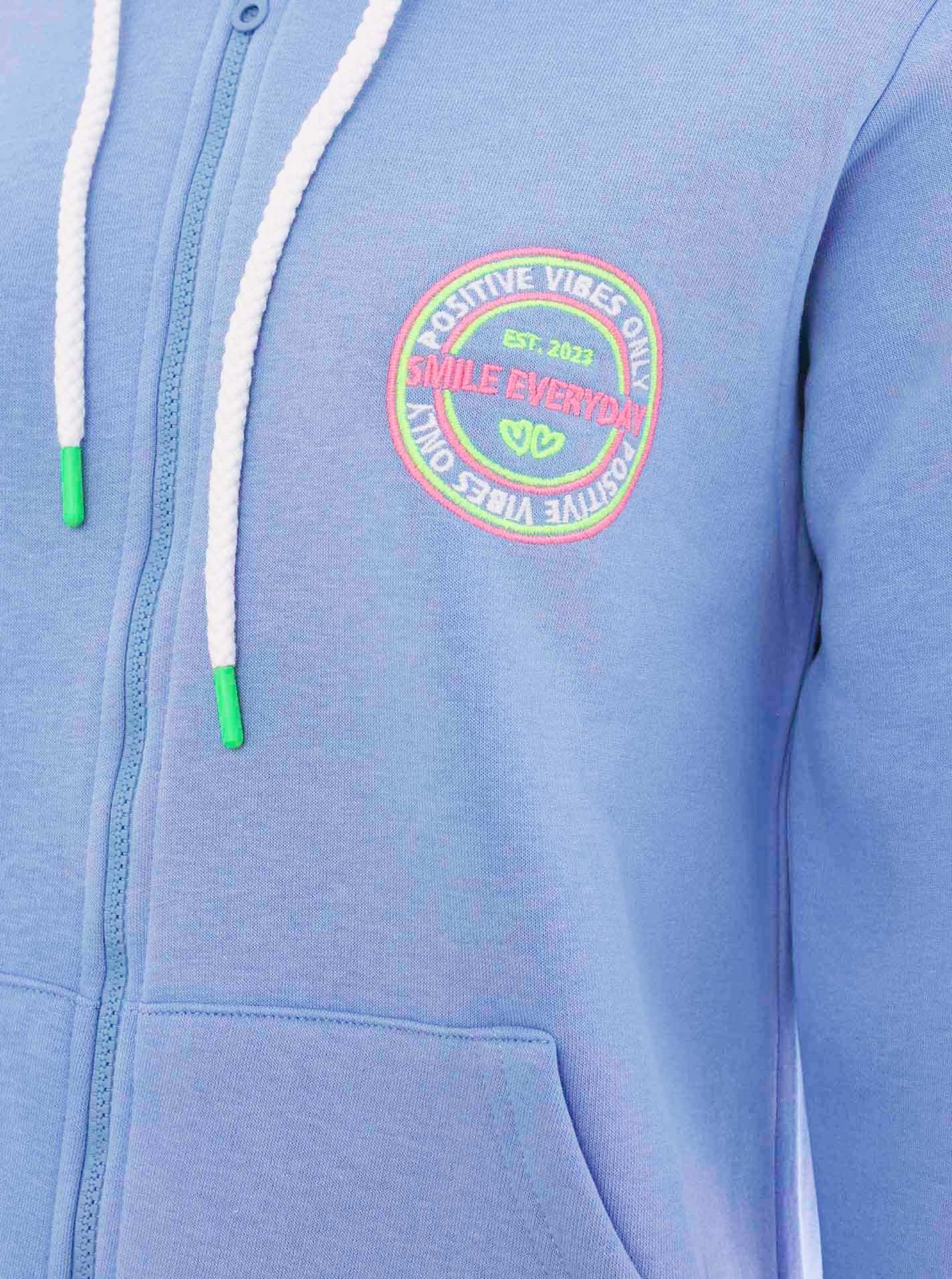 Zwillingsherz Kapuzensweatjacke »"Smile Everyday ZH"« Kapuze, Taschen,  Langarm, Stickerei, Reißverschluss