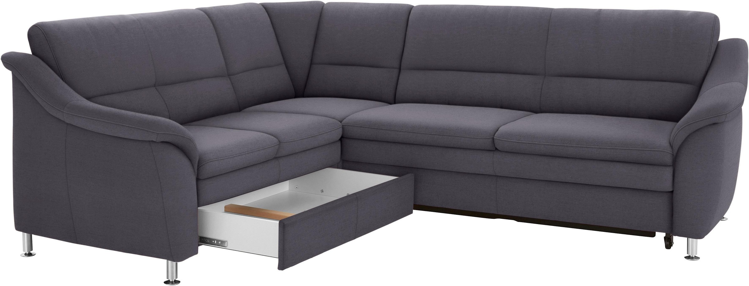 sit&more Ecksofa »Cardoso L-Form«, mit Federkern, wahlweise mit Bettfunktion und Schubkasten