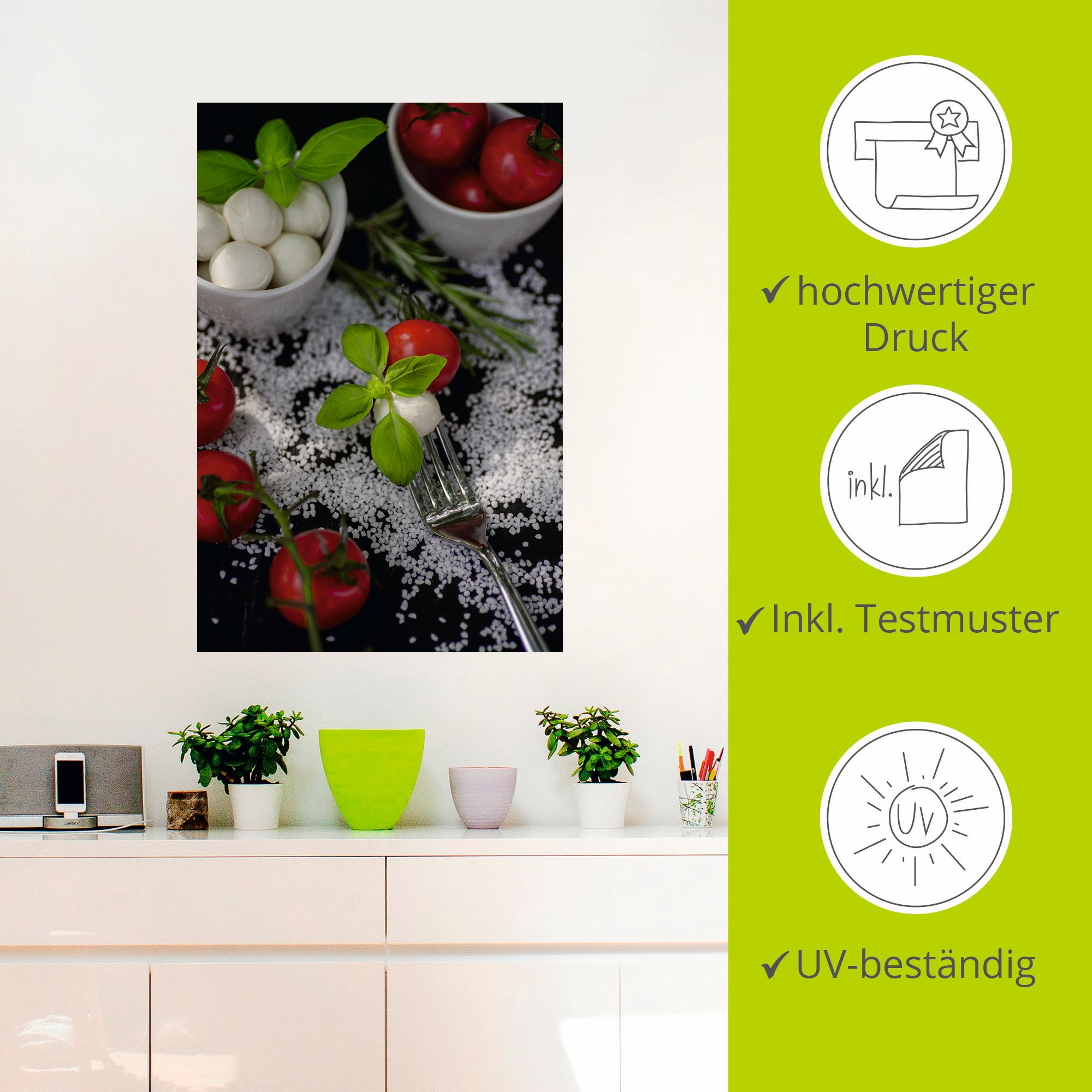 Artland Wandbild »Mediterranes aus der Küche«, Lebensmittel, (1 St.), als Leinwandbild, Wandaufkleber in verschied. Größen