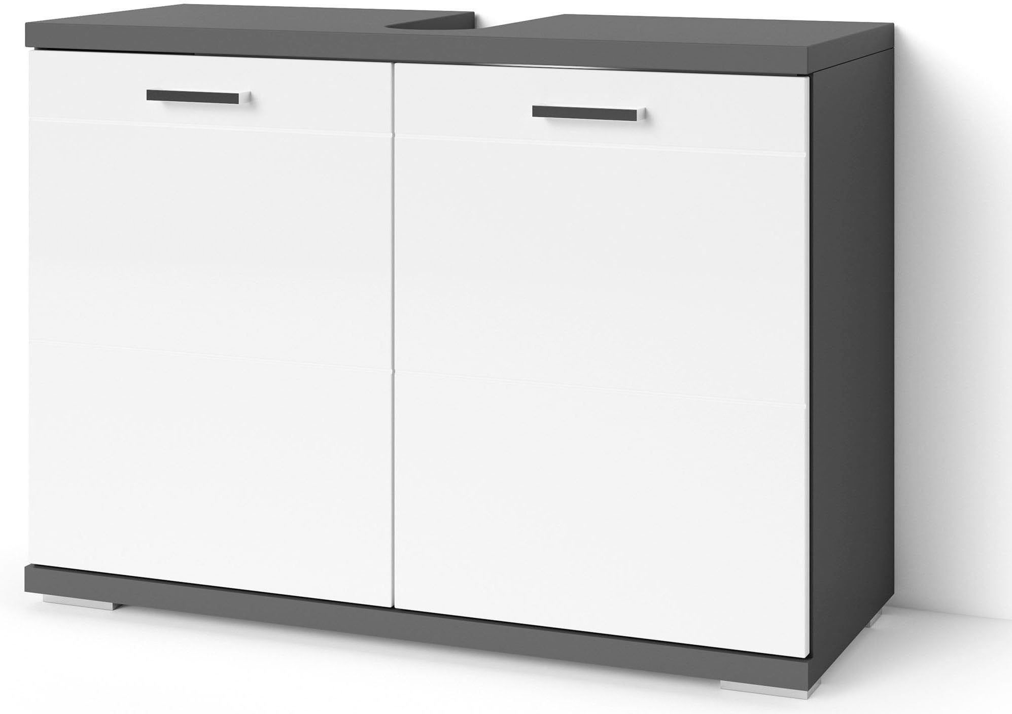 byLIVING Waschbeckenunterschrank »Nebraska« Breite 80 cm, Badezimmerschrank, MDF-Fronten in Hochglanz-Optik