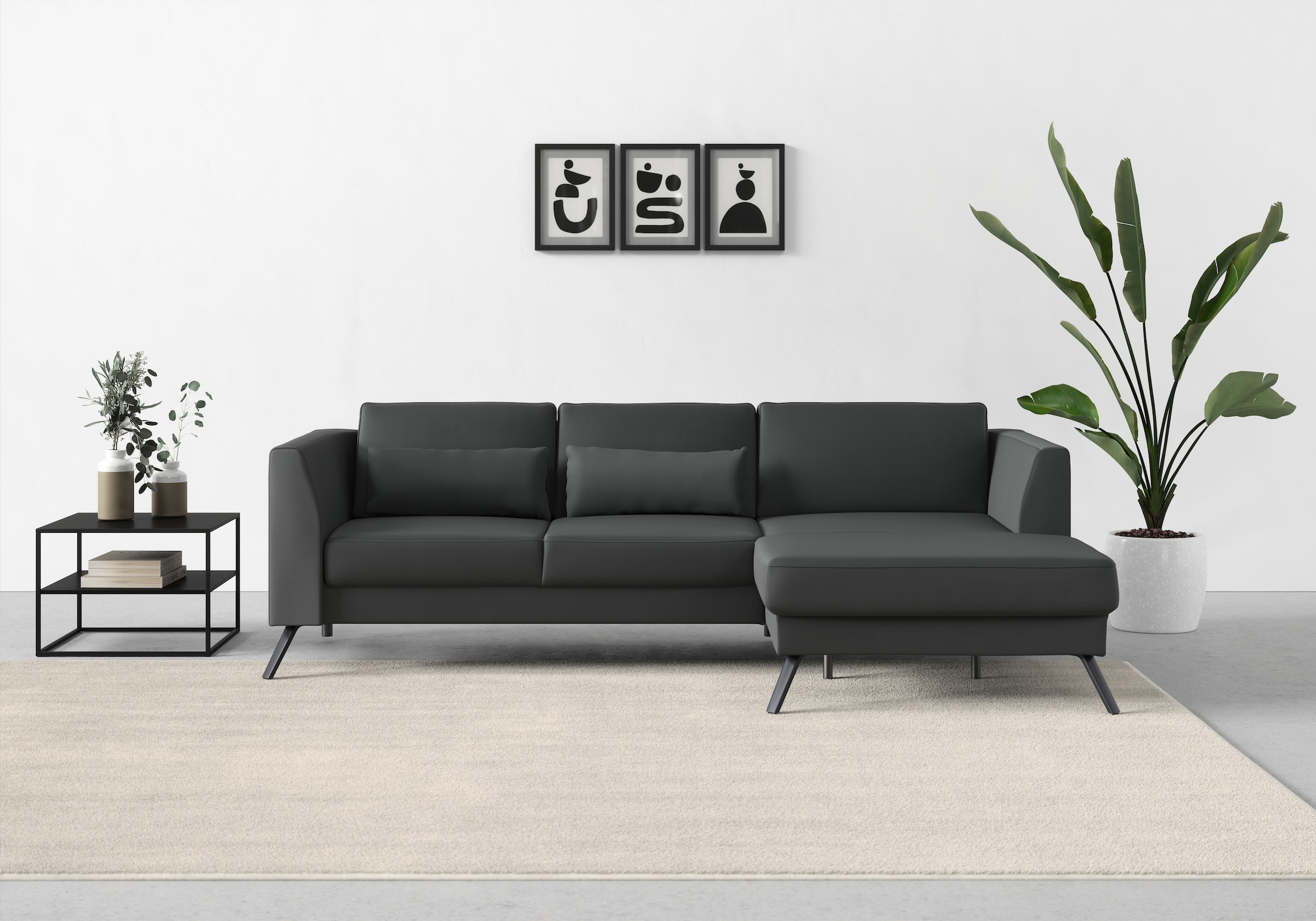 sit&more Ecksofa »Lindholm L-Form« mit Sitztiefenverstellung und Federkern