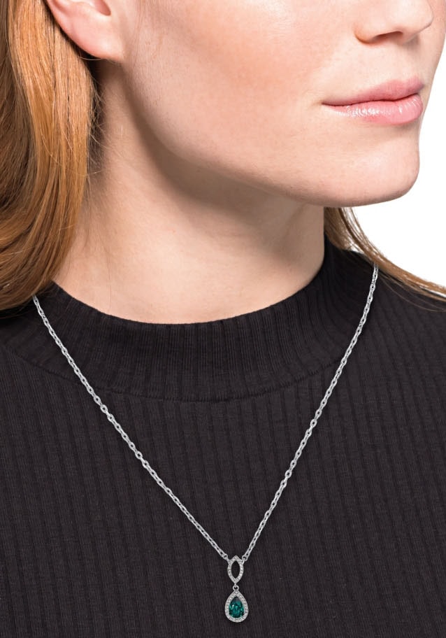Amor Kette mit Anhänger »Tropfen, 2033619«, mit Glasstein, Zirkonia (synth.)
