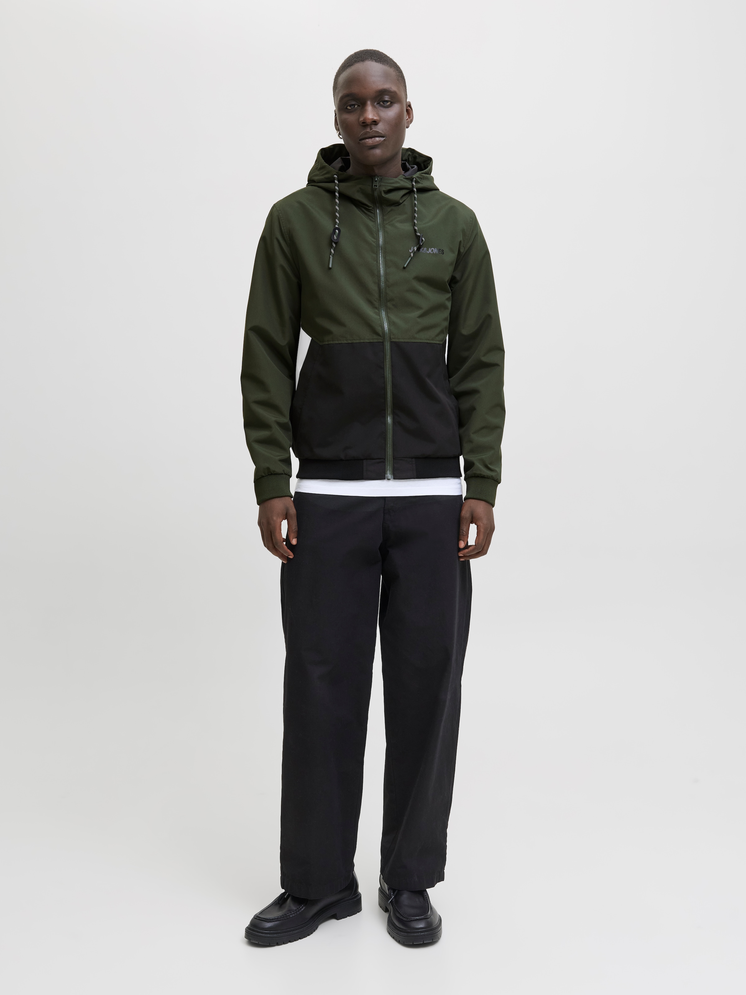 Jack & Jones Blouson »JJERUSH HOOD BOMBER NOOS«, mit Kapuze, mit Logo Schriftzug