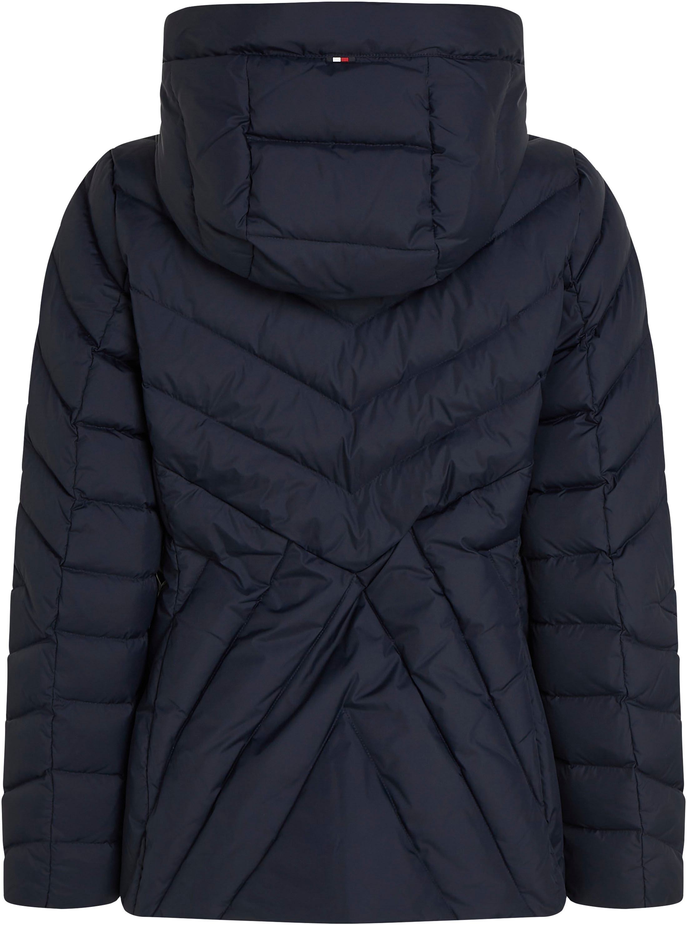 Tommy Hilfiger Steppjacke »CHEVRON MW PADDED JACKET«, mit Kapuze, mit mittelstarker Wattierung und Tommy Hilfiger Markenlabel