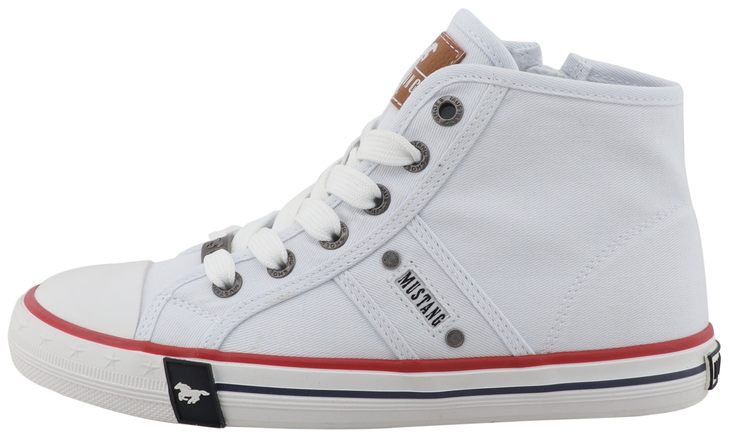 Mustang Shoes Sneaker »Gaspare«  Freizeitschuh, Schnürboots, High Top-Sneaker mit Nieten