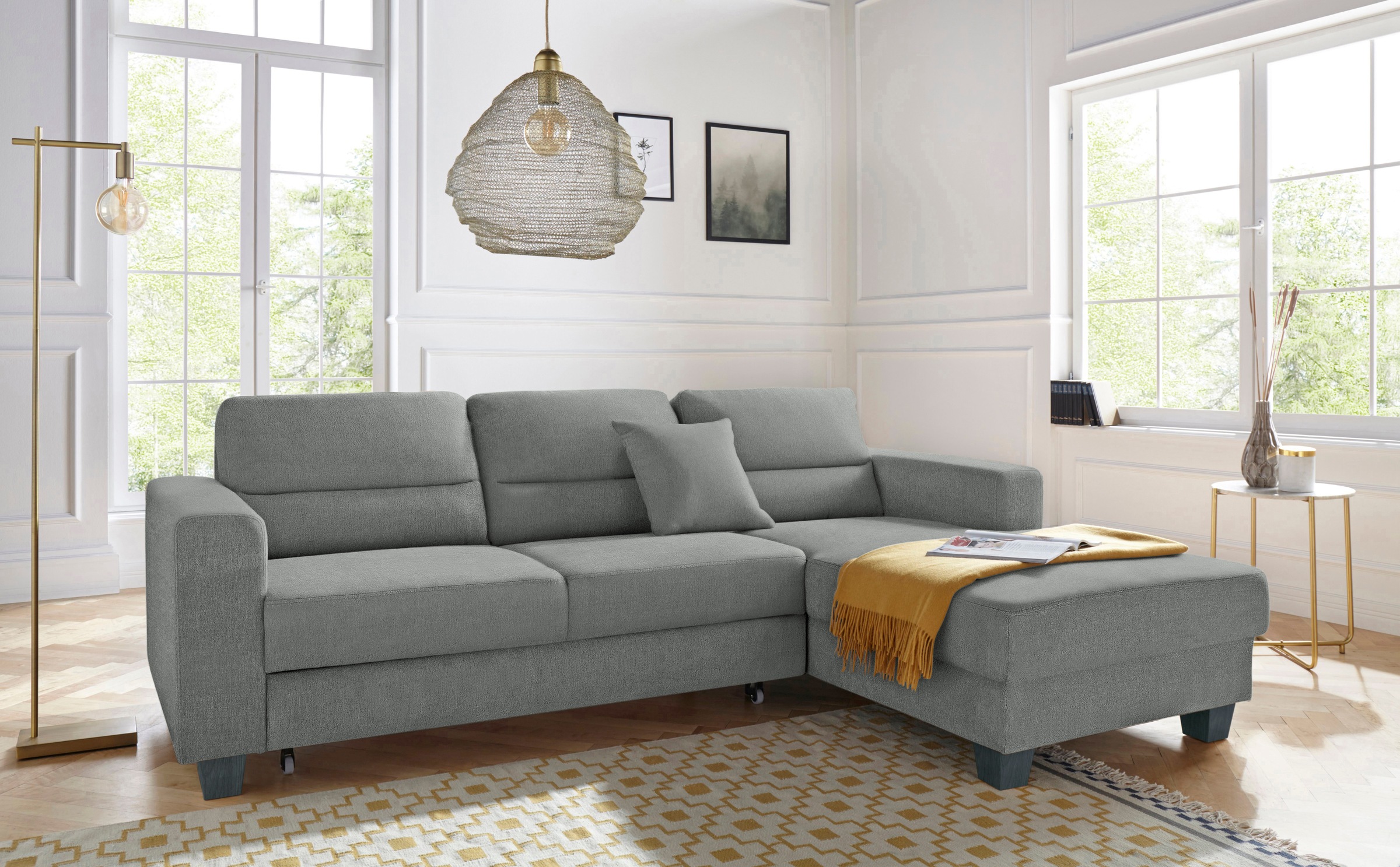 TRENDMANUFAKTUR Ecksofa »Chamber, zeitlos und modern, hoher Sitzkomfort, L-Form«, wahlweise mit Schlaffunktion