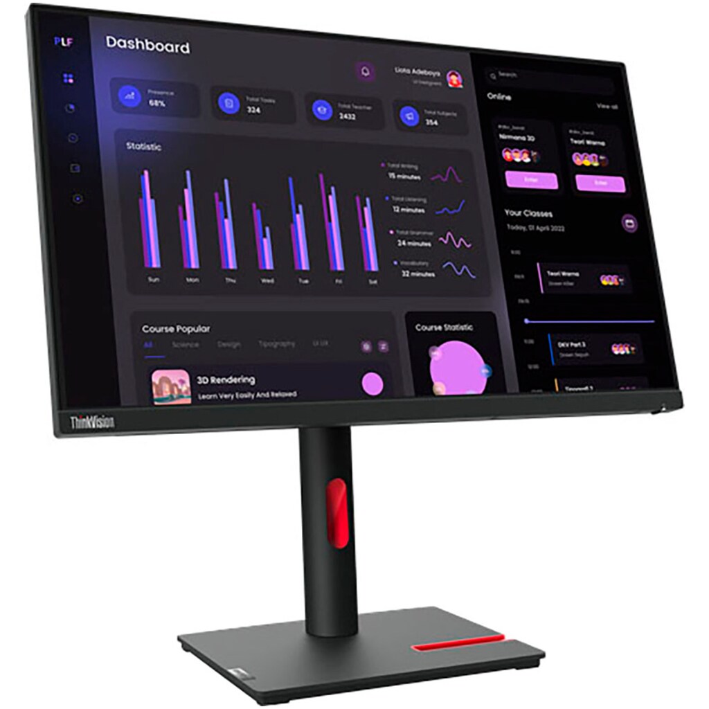 Lenovo LED-Monitor »T24i-30(A22238FT0)«, 60,5 cm/23,8 Zoll, 1920 x 1080 px, Full HD, 6 ms Reaktionszeit, 60 Hz
