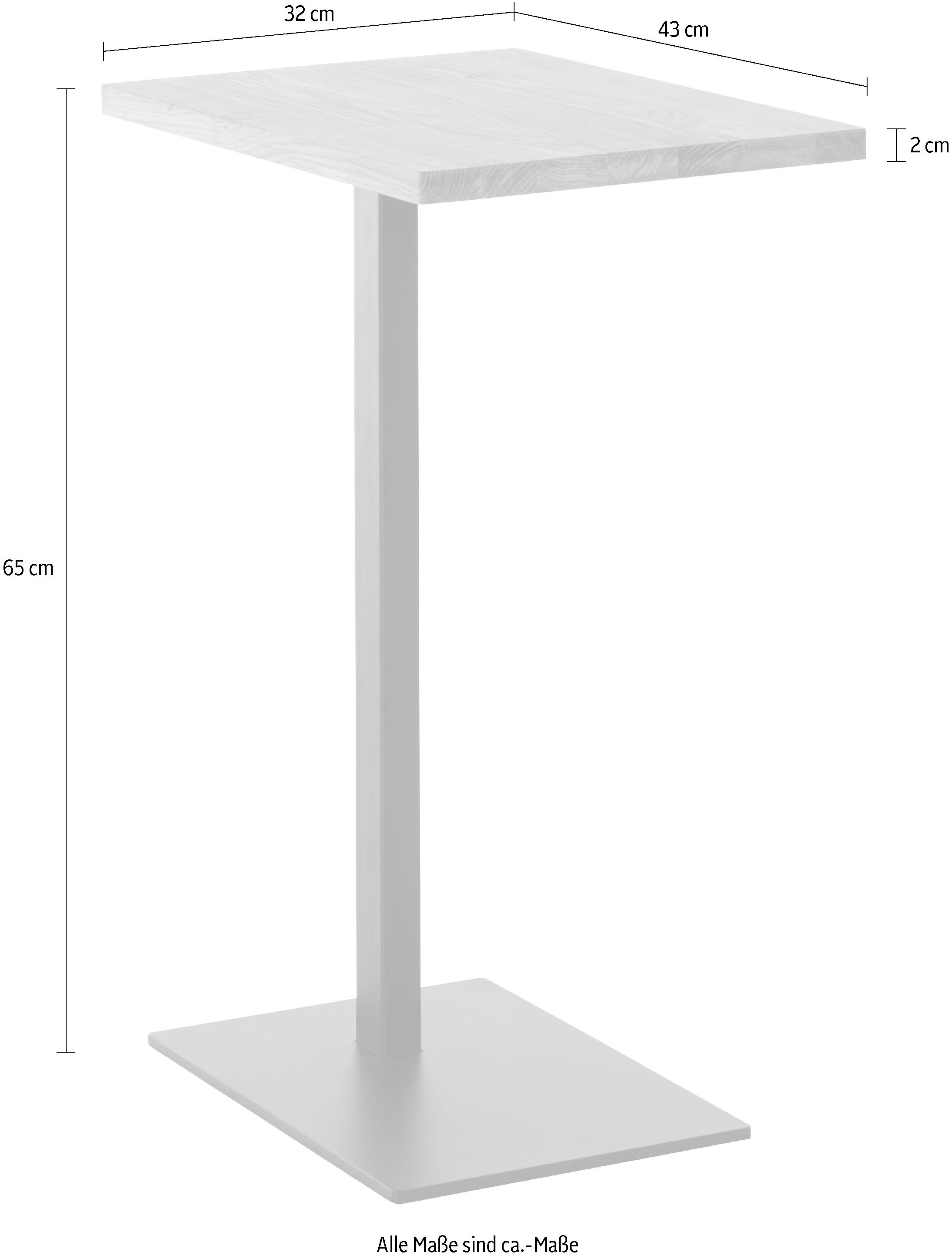 andas Beistelltisch »Coprosa« Maße (B/T/H): 32/43/65 cm,  aus Eichenholz, FSC® zertifiziert, stabiles Metallgestell, Höhe 65 cm