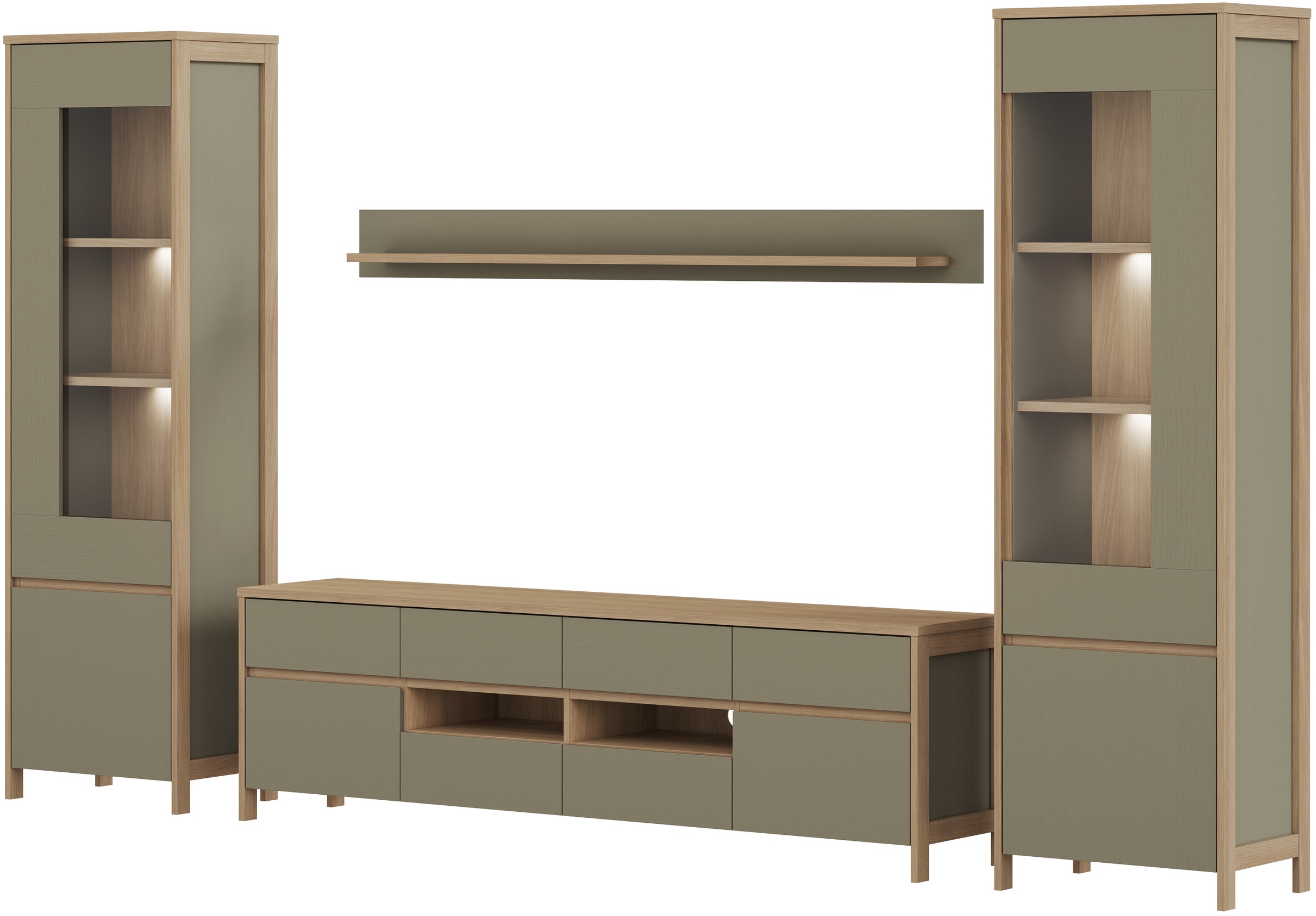 Home affaire Wohnwand »Stranda, moderne Anbauwand, Komplettset im Scandi-Style« 4 Stk. tlg.