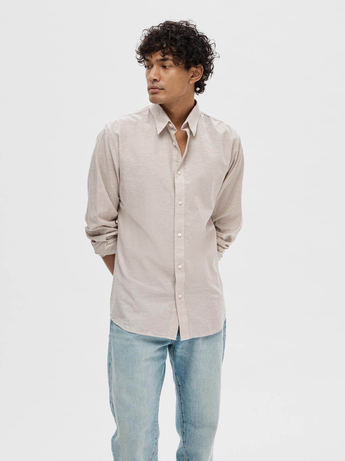SELECTED HOMME Leinenhemd »NEW-LINEN SHIRT«, unifarben