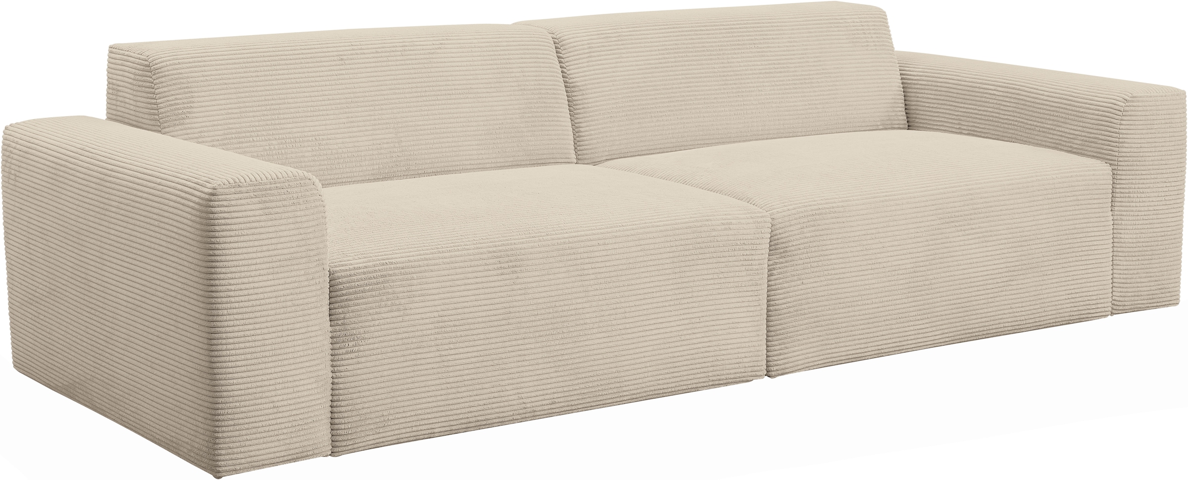 WERK2 Sofa »Zeus 3-Sitzer, Big-Sofa, Breite 256cm, Tiefe 105cm, modern und bequem«, Curvy Trend 3-Sitzer mit urbaner Optik