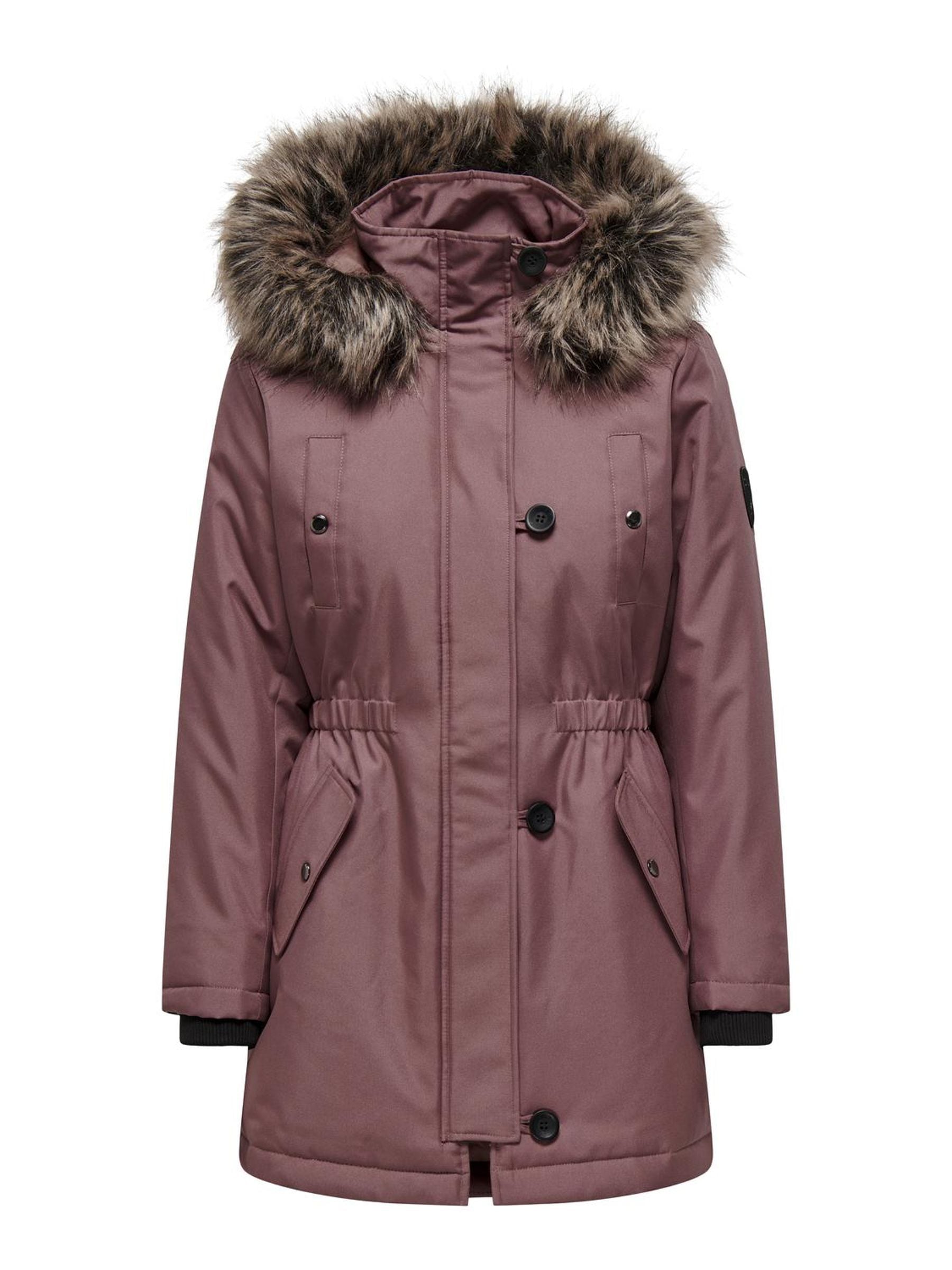 ONLY Parka »ONLIRIS FUR WINTER PARKA LIFE CC OTW«, mit Kapuze, mit verdeckter Knopfleiste