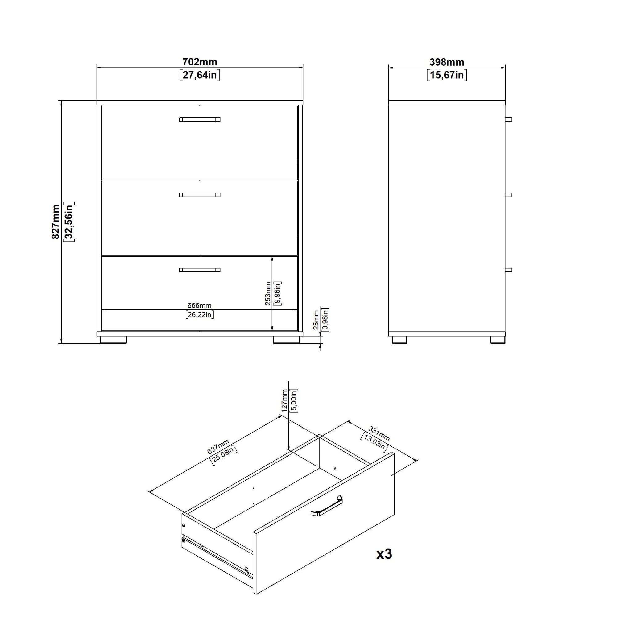 Home affaire Schubkastenkommode »Sofia« minimalistisches, modernes Design, Breite 138,7 cm