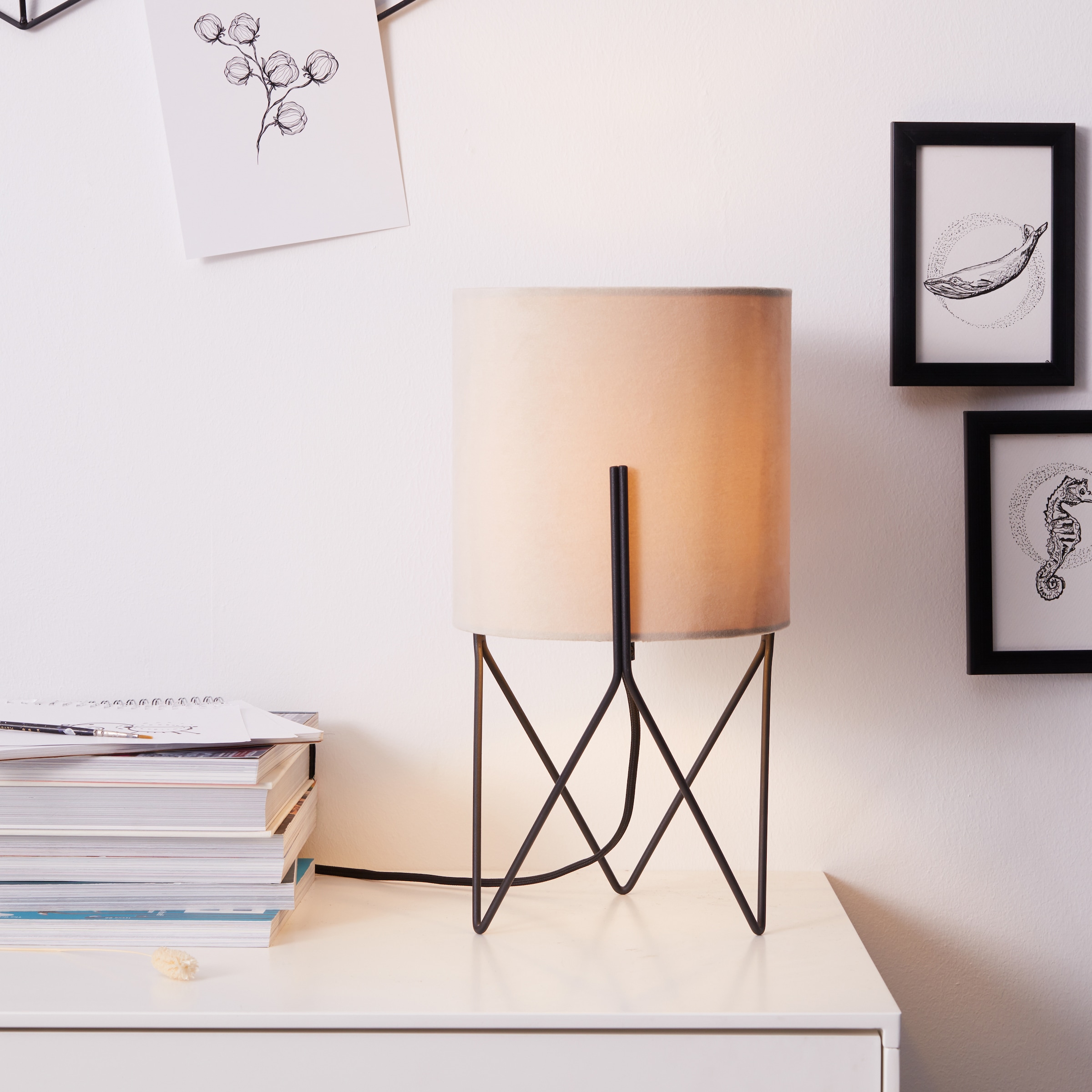 Brilliant Tischleuchte »Atami«, 1 flammig-flammig, Tischlampe schwarz/beige  online kaufen | mit 3 Jahren XXL Garantie