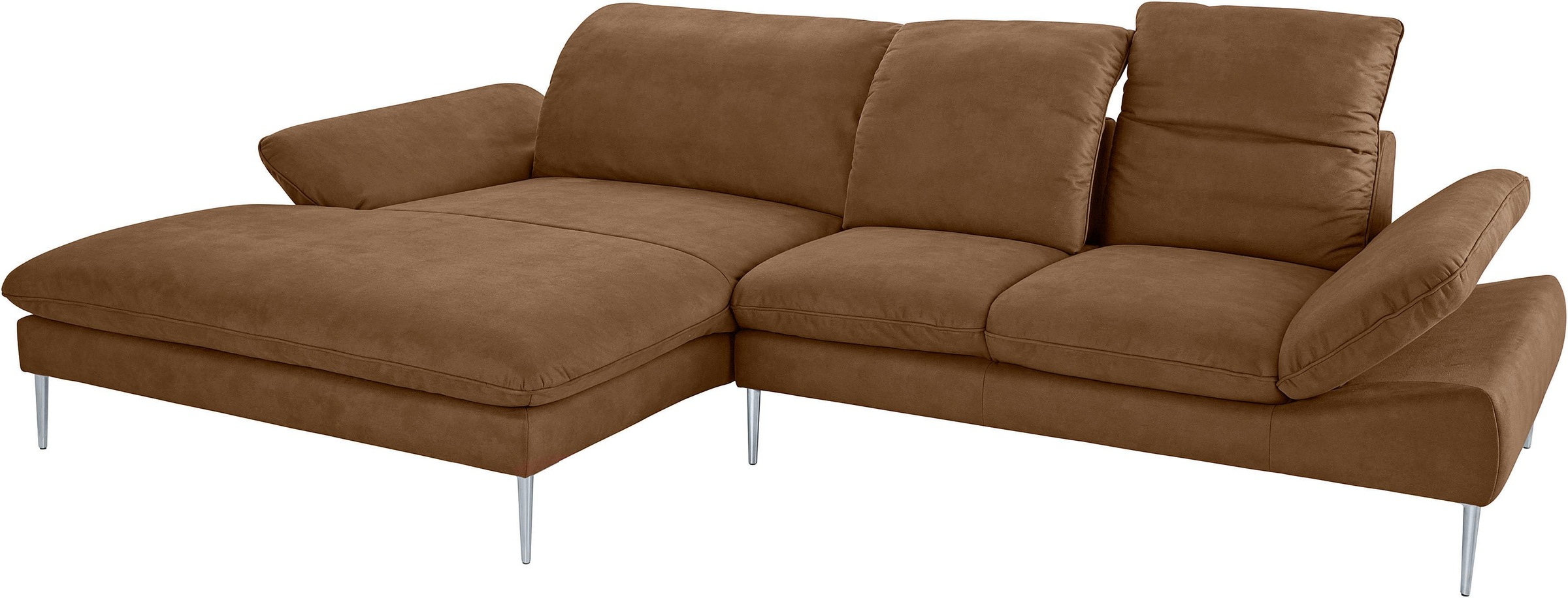 W.SCHILLIG Ecksofa »enjoy&MORE, Designsofa, elegant und bequem, L-Form«, mit Sitztiefenverstellung, Füße silber matt, Breite 310 cm