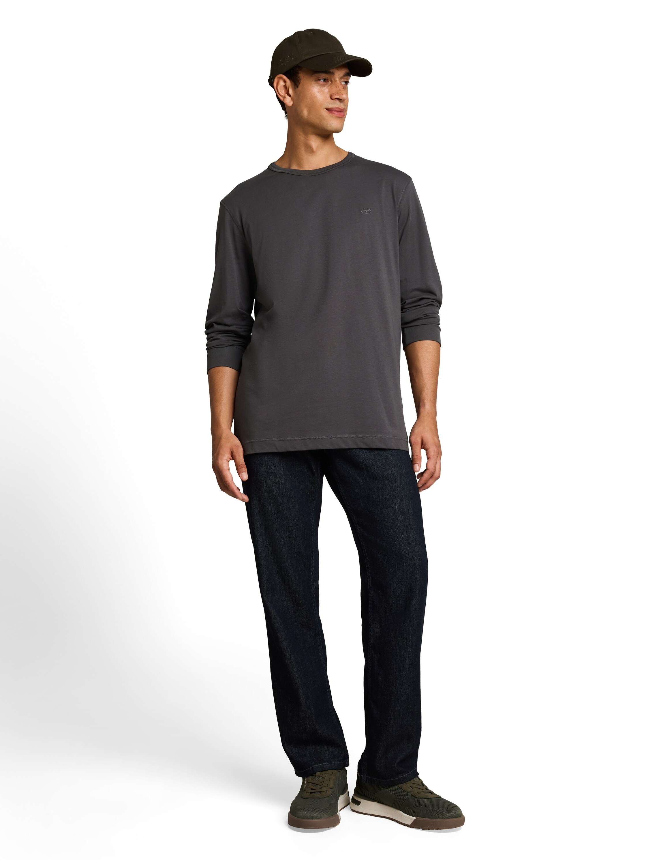TOM TAILOR Langarmshirt mit Logo Stickerei