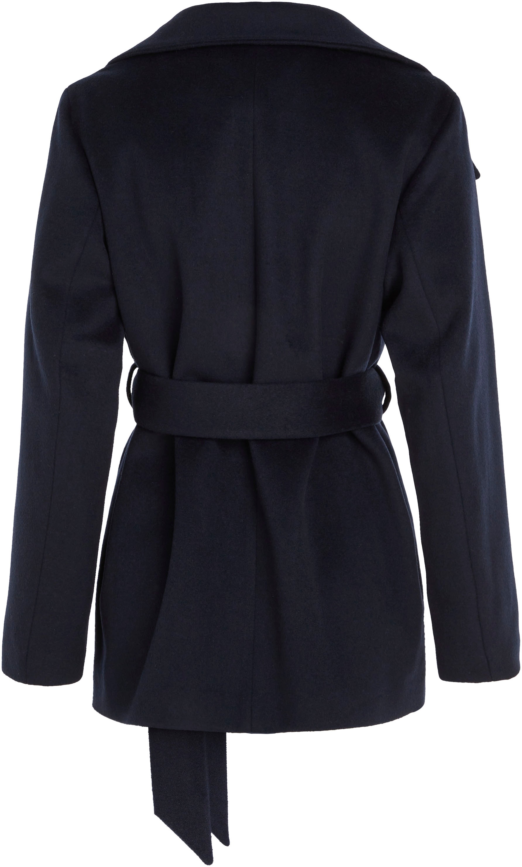 Tommy Hilfiger Outdoorjacke »WOOL BLEND DB BELTED FUNNEL JKT«, mit Tommy Hilfiger Metalllabel