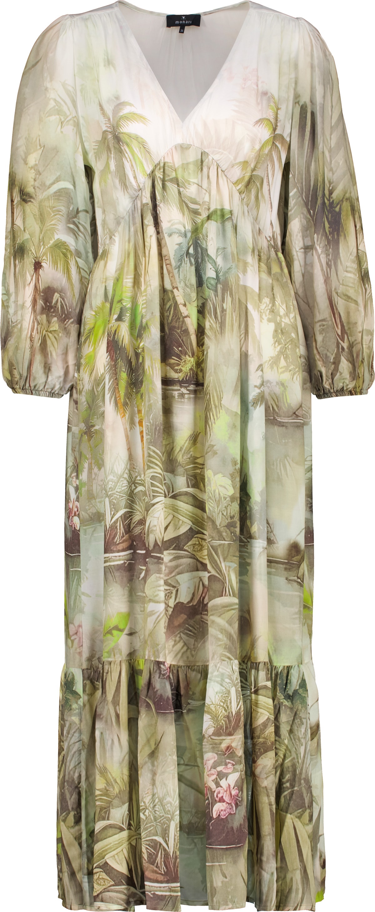 Monari Maxikleid »Kleid Tropical  Allover« Ohne Tasche Regular fit mit tropischem Print