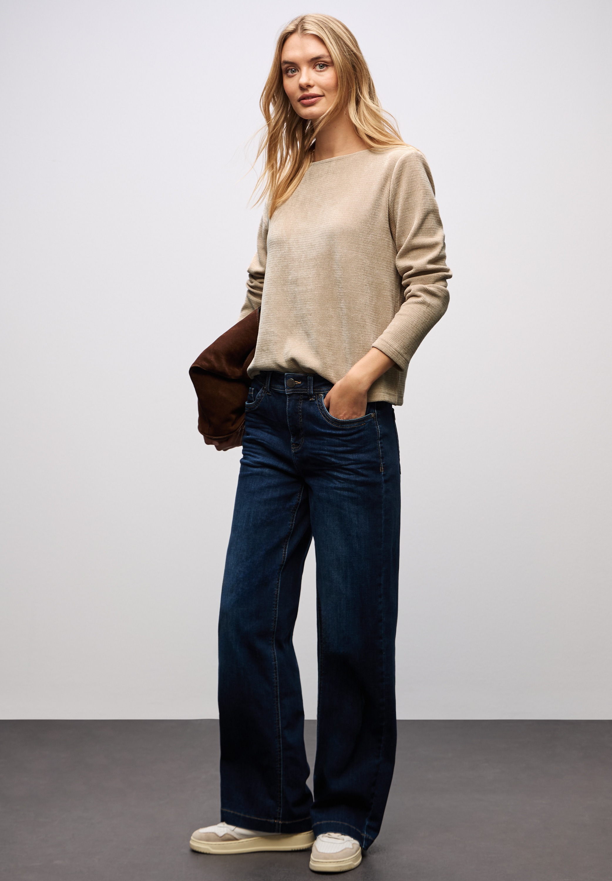 STREET ONE Rundhalspullover mit U-Boot Ausschnitt