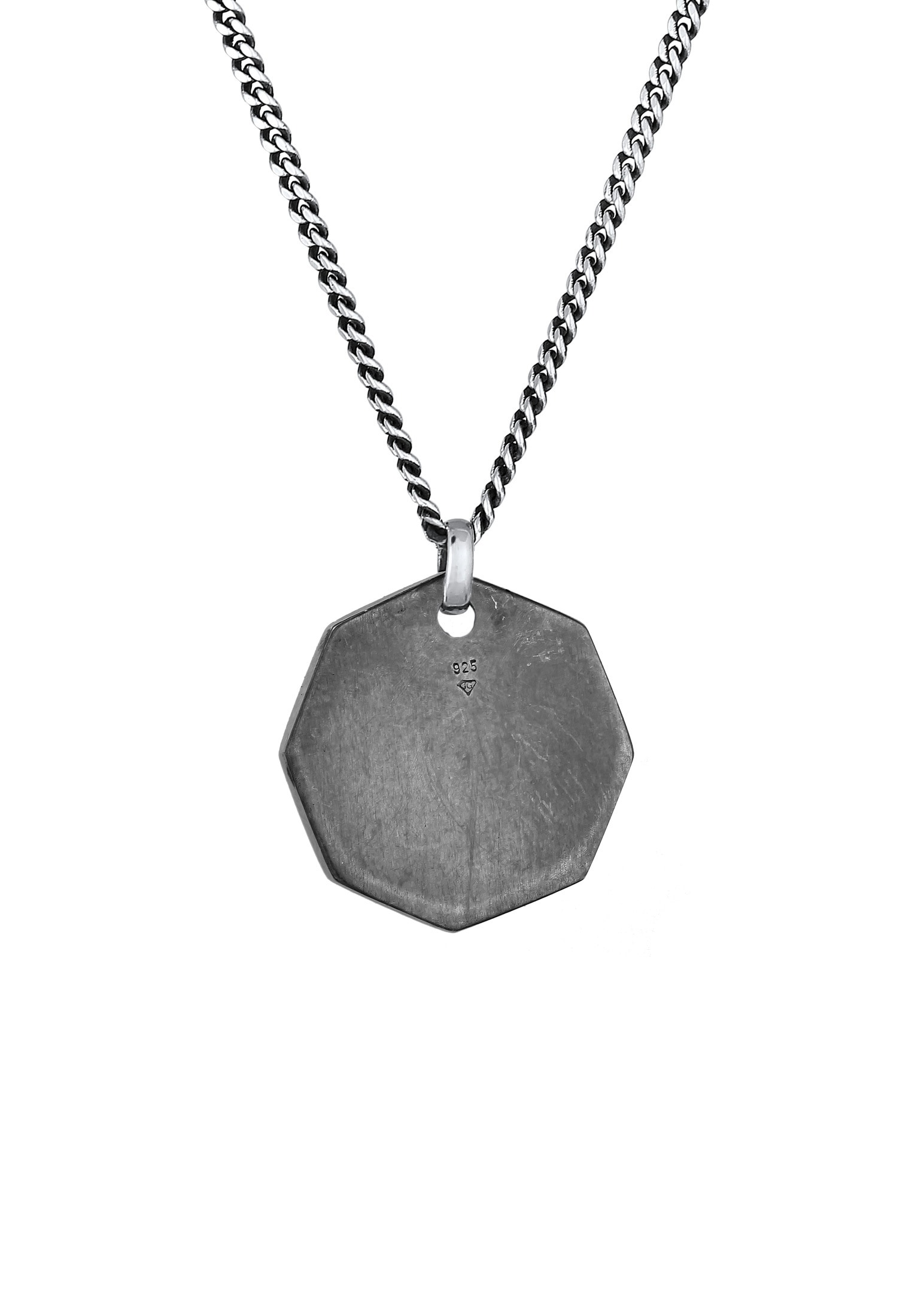 Kuzzoi Kette mit Anhänger »Halskette Herren Achteck Dreieck Kreis Symbol 925 Silber«
