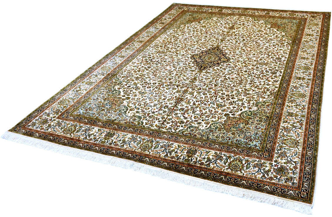 Kayoom Seidenteppich »Kashan 6392«, rechteckig, Einzelstück mit Zertifikat, Wohnzimmer