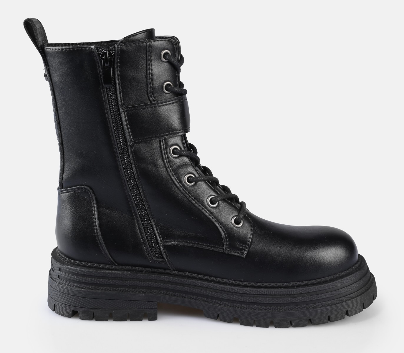 Buffalo Schnürboots »LENNOX LACE UP VEGAN«  Bikerboots, Festivalboots, Plateauboots mit Reißverschluss