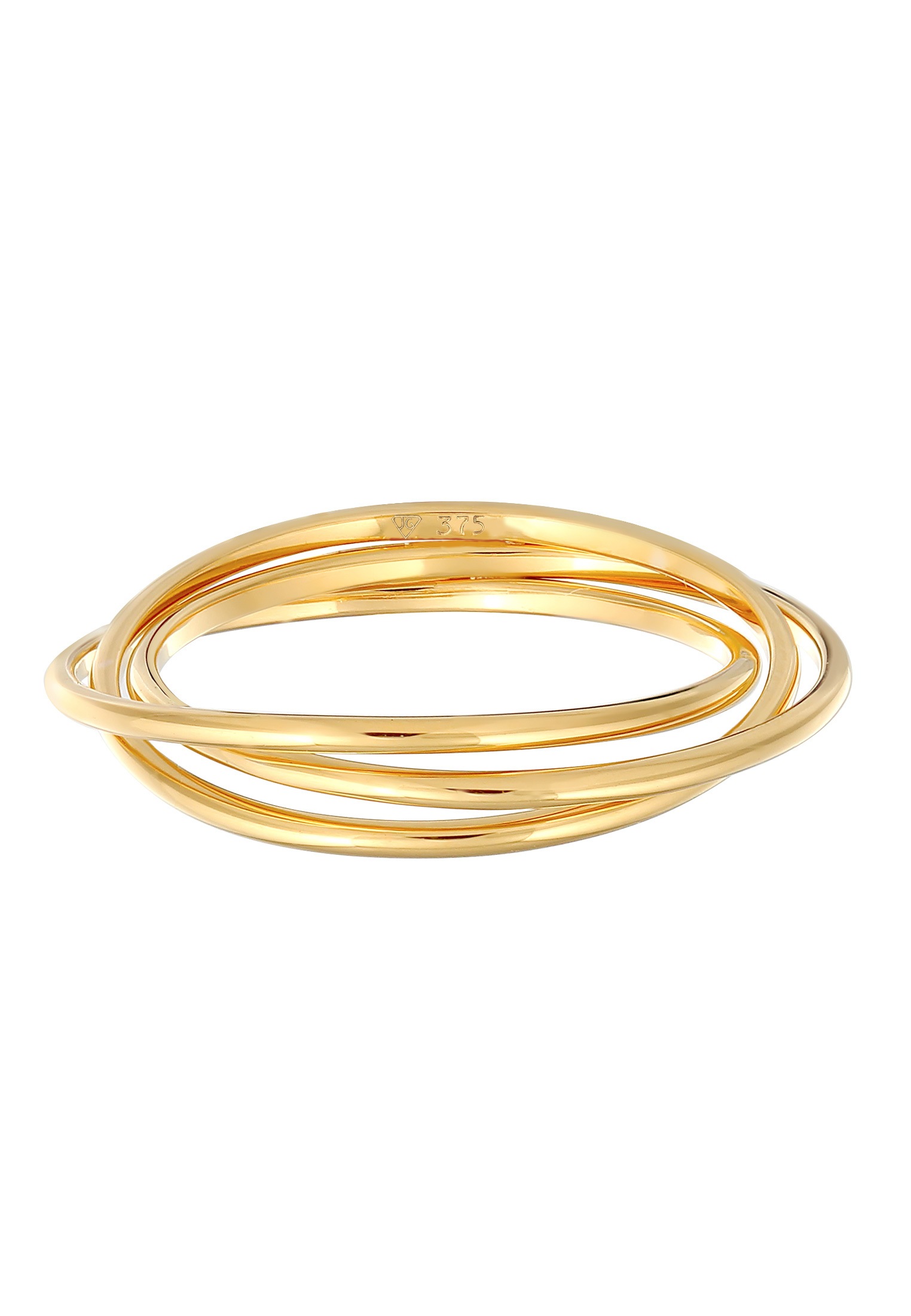 Elli Premium Silberring »Ring Wickelring Trio Basic 375 Gelbgold«