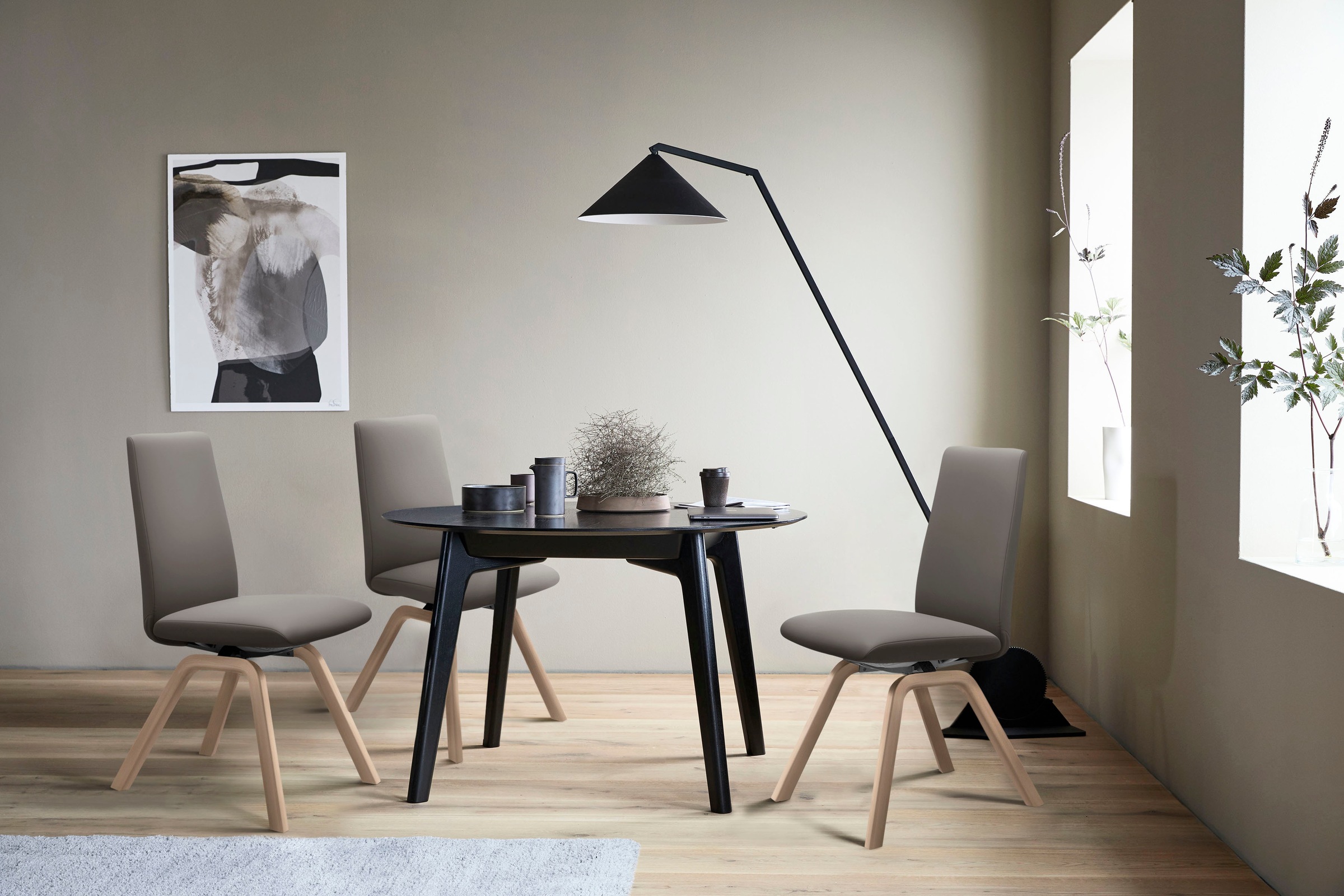 Stressless® Polsterstuhl »Laurel«, Leder PALOMA, Low Back, Größe L, mit schräggestellten Beinen in Eiche natur
