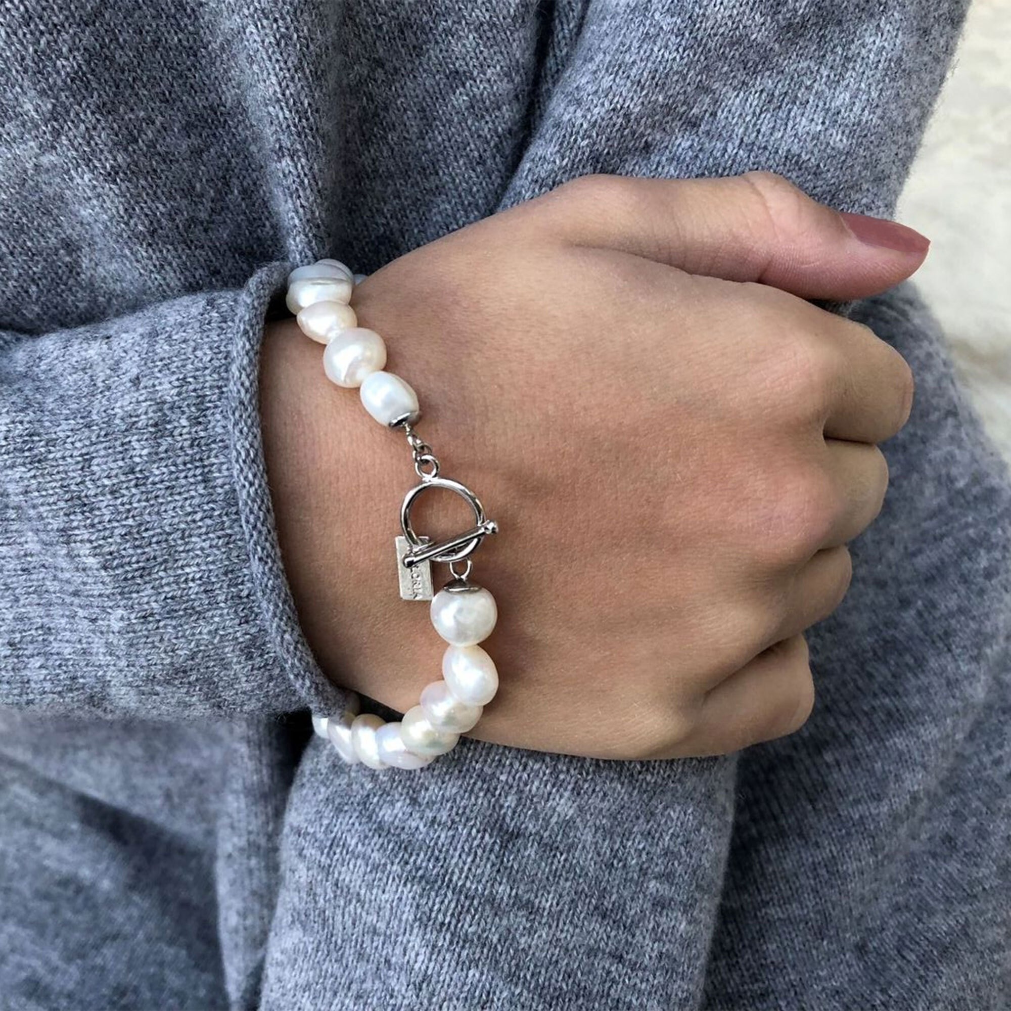 AILORIA Armband »Armband Silber/weiße Perle MENOA«