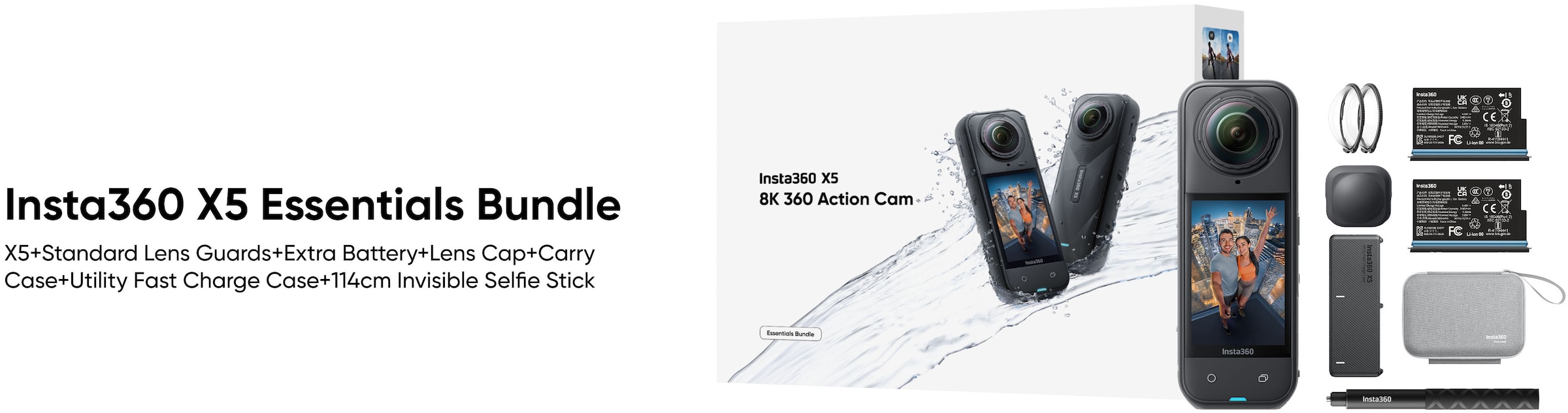 Insta360 Action Cam »X5 Essentials Bundle« 8K Bluetooth