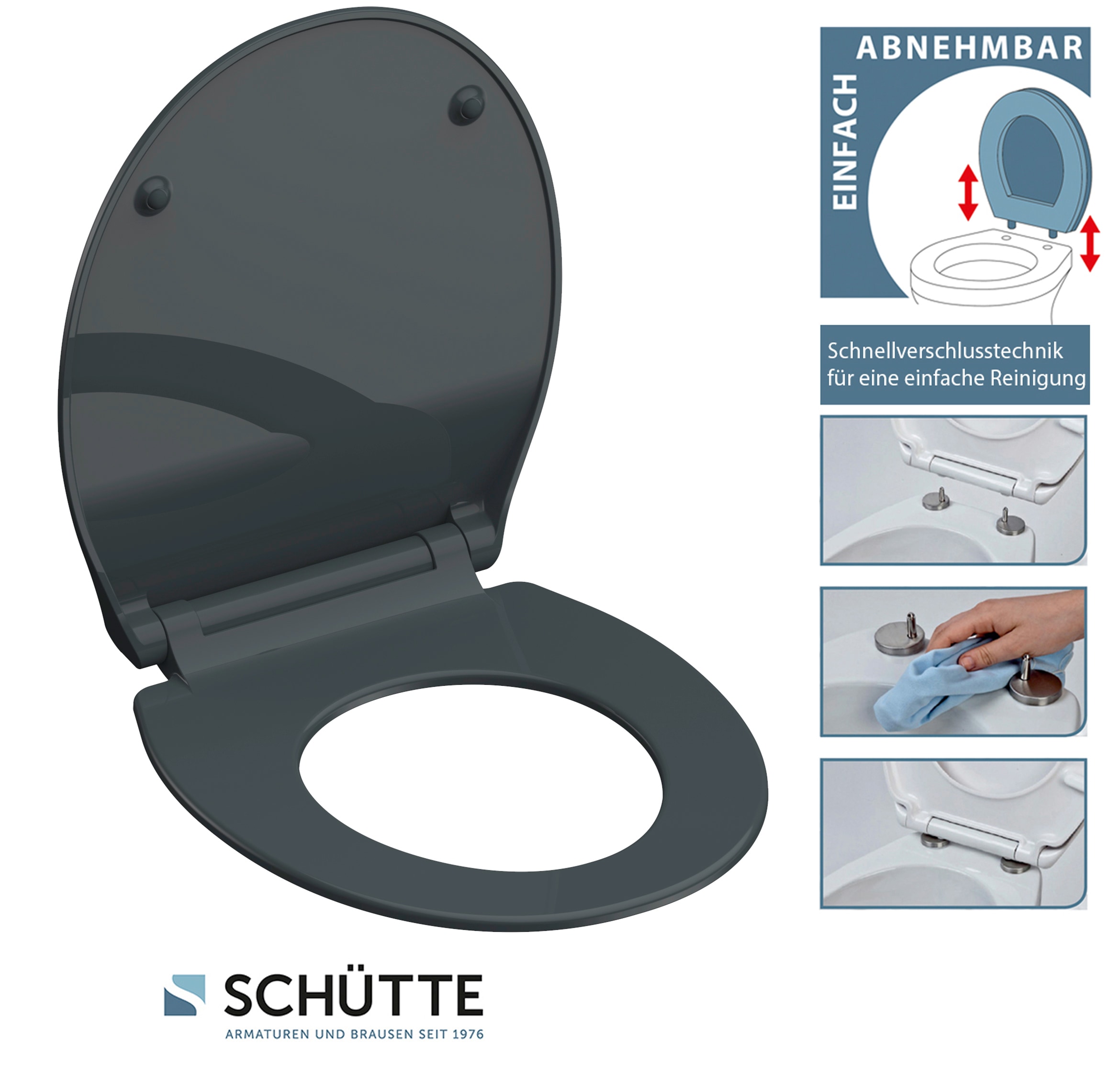 Schütte WC-Sitz »SLIM« Duroplast, Absenkautomatik, Schnellverschluss, besonders flache Form