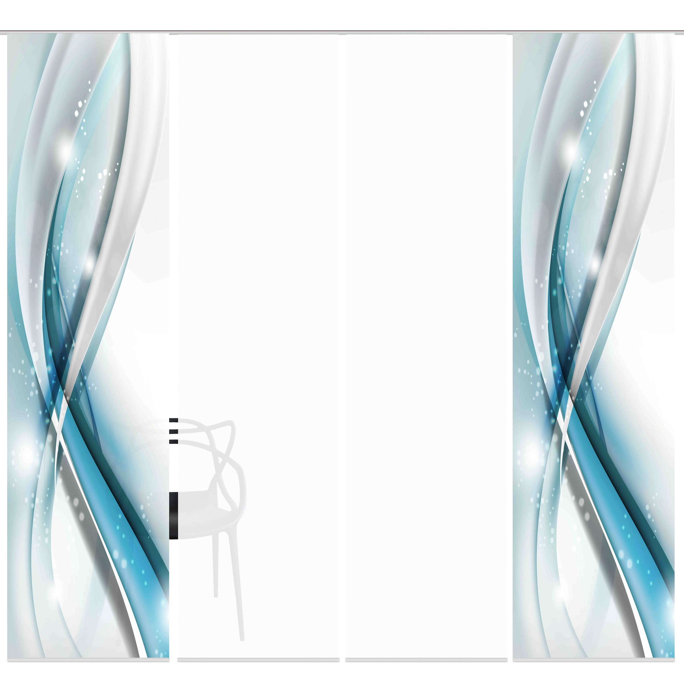 HOME WOHNIDEEN Schiebegardine »GLIWE« Paneelwagen 4 Stk. tlg. Schiebevorhang Digi 4er Set GLIWE GRÜN