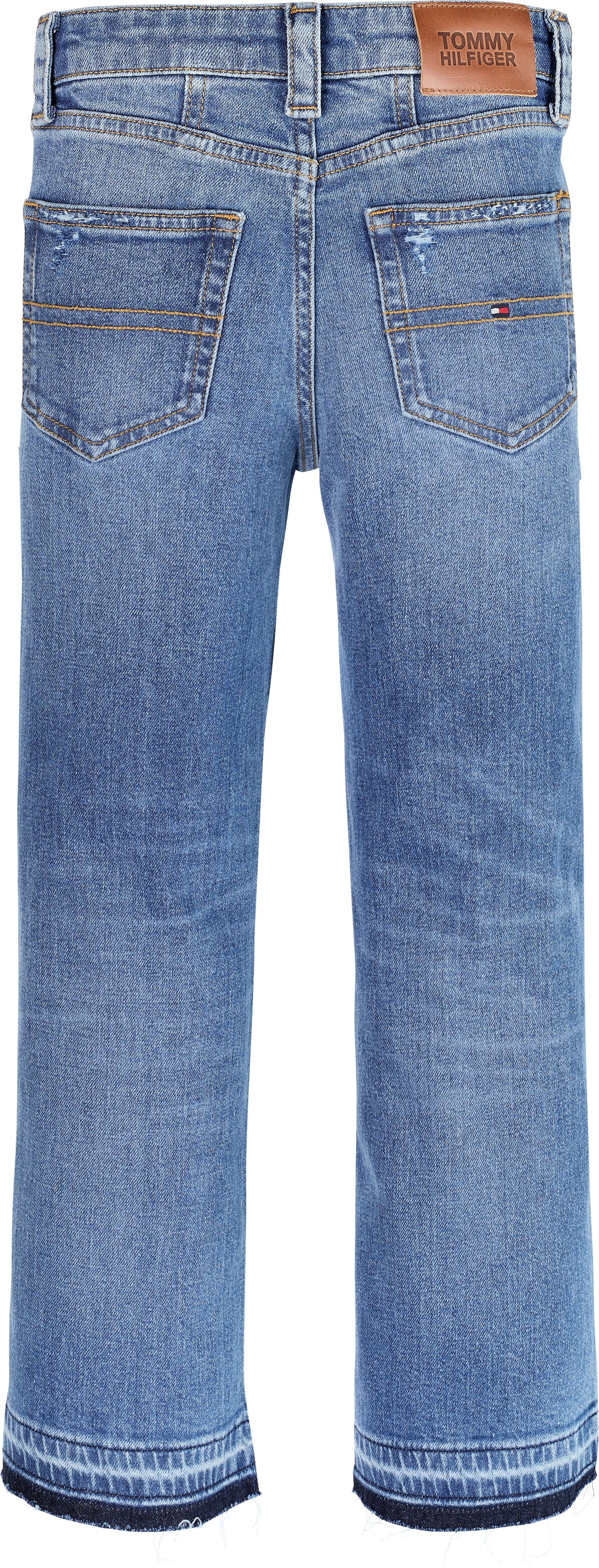 Tommy Hilfiger Weite Jeans »GIRLFRIEND MID WASH«, in mittelblauer Waschung, mit Logo-Badge