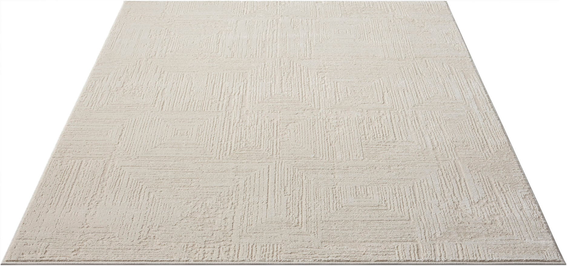 OTTO home Teppich »Brakel« rechteckig 9 mm Höhe dezenter Glanz, Schrumpf-Garn-Effekt, im Vintage-Look, dichte Qualität