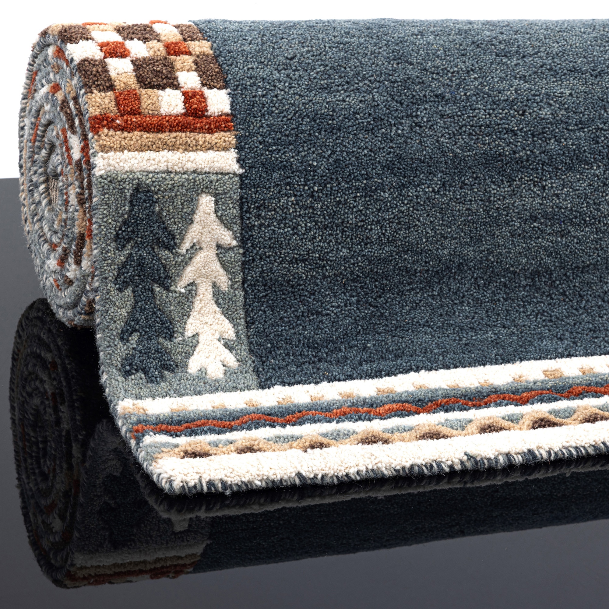 THEKO Bettumrandung »Nuno, handgearbeitet, mit Bordüre« Höhe 14 mm 3 Stk. tlg. Bettvorleger, reine Wolle, handgetuftet, Läufer-Set, Schlafzimmer