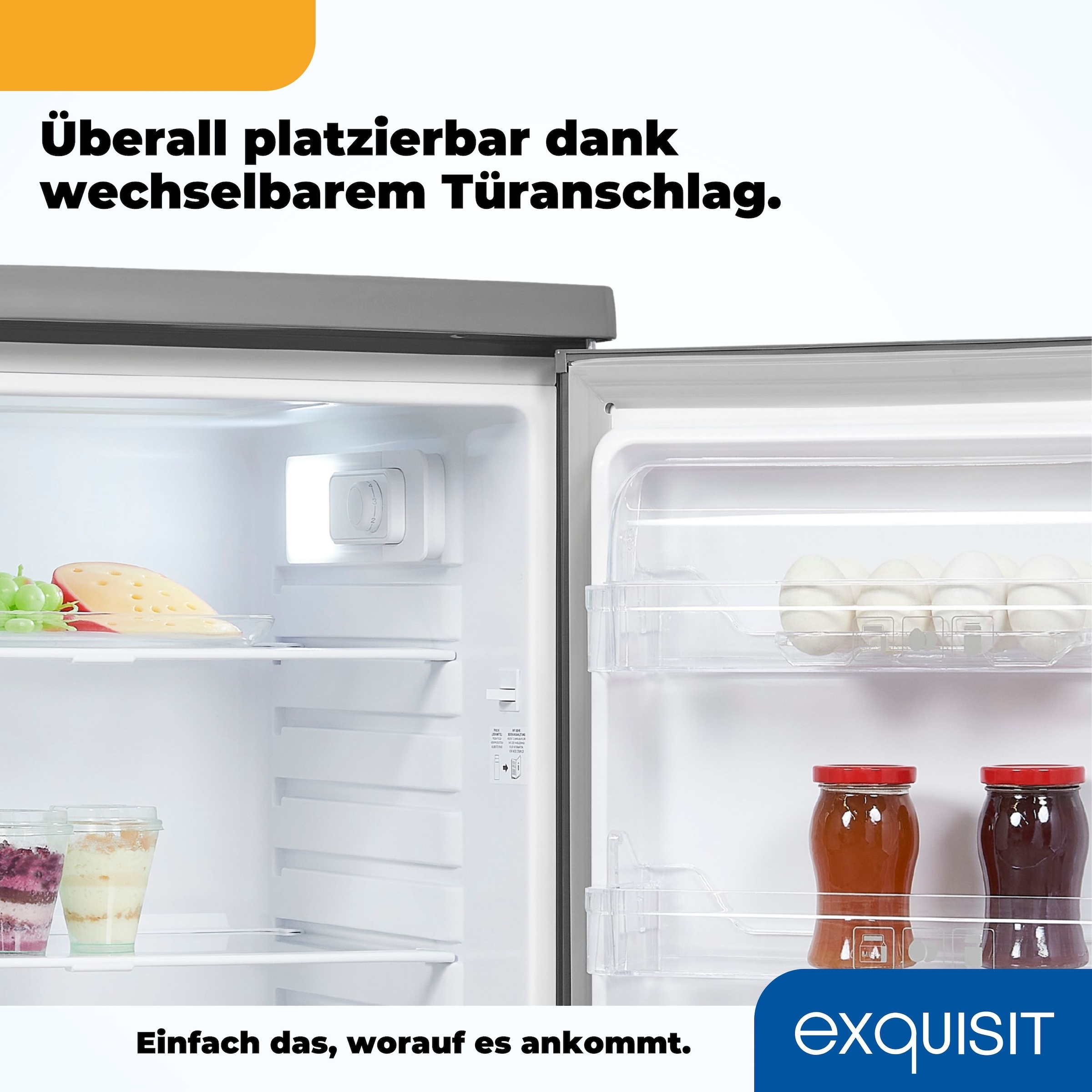 exquisit Kühlschrank »KS16-V-H-040E inoxlook«, 127 L Volumen