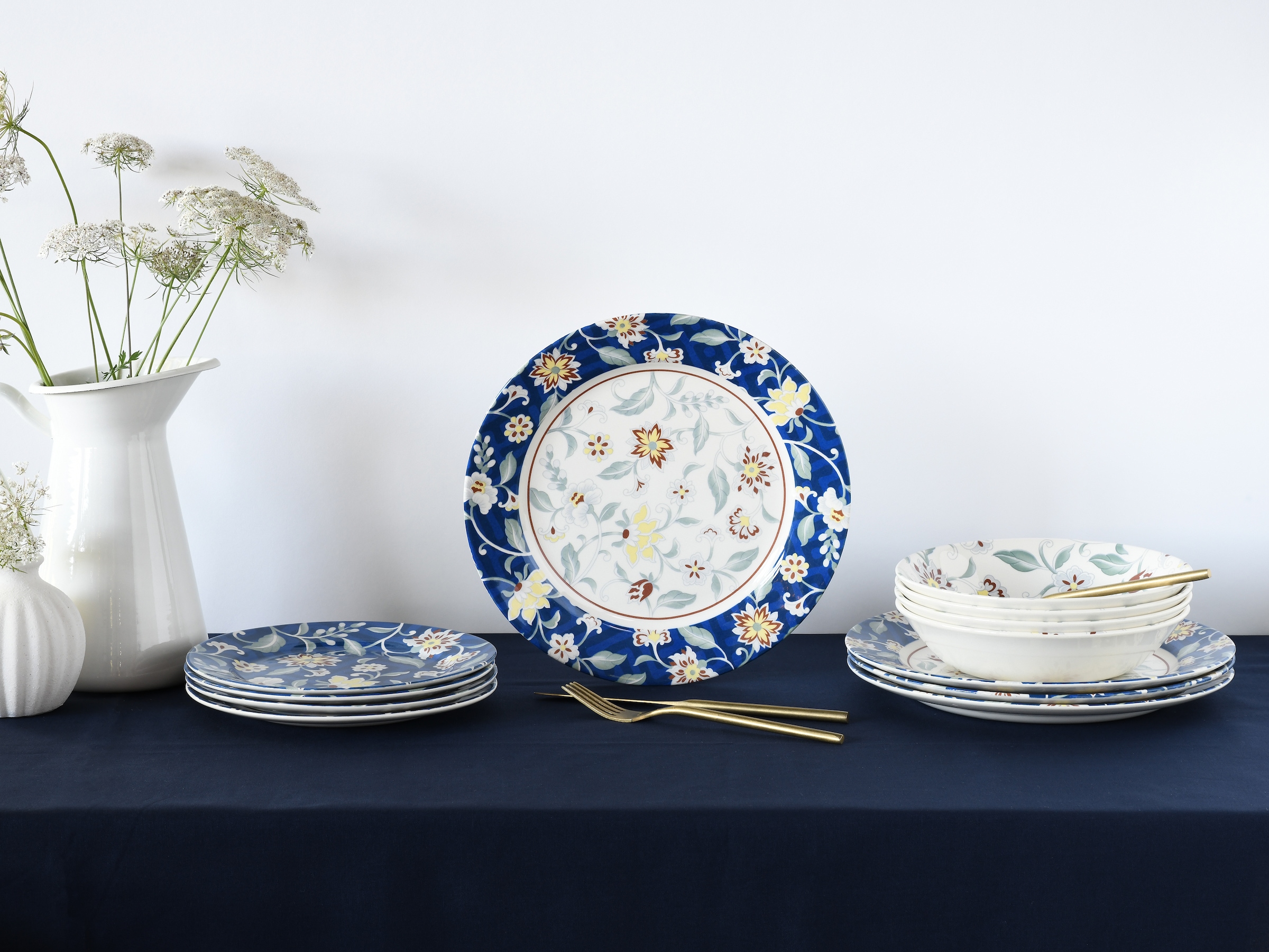 CreaTable Teller-Set »Odessa, Teller Set 12-tlg« Blumendekor