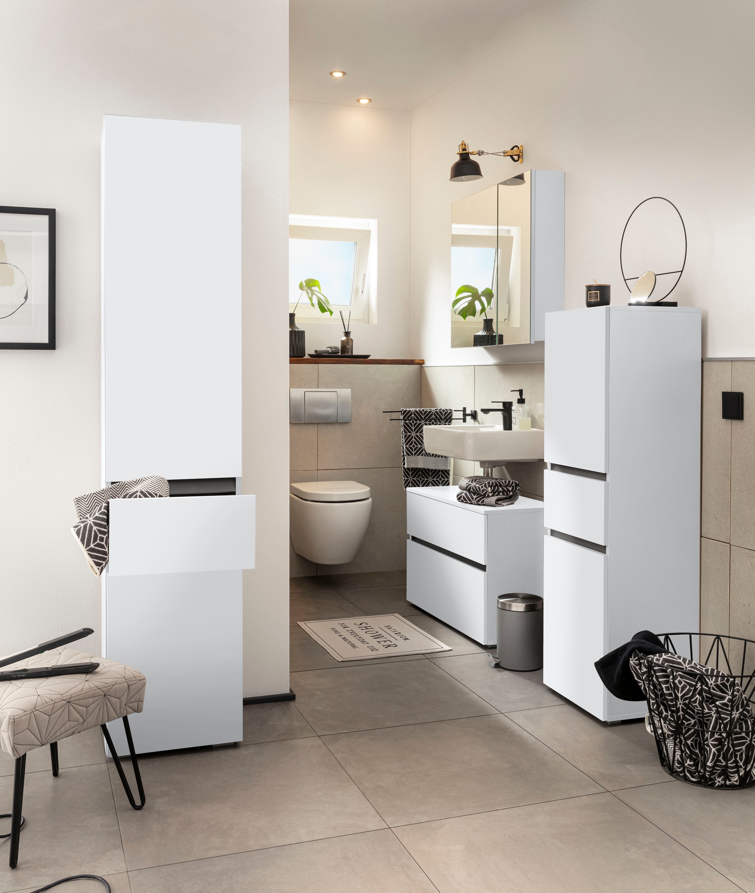 Home affaire Midischrank »Wisla«, Höhe 130 cm, mit Türen & Schubkasten