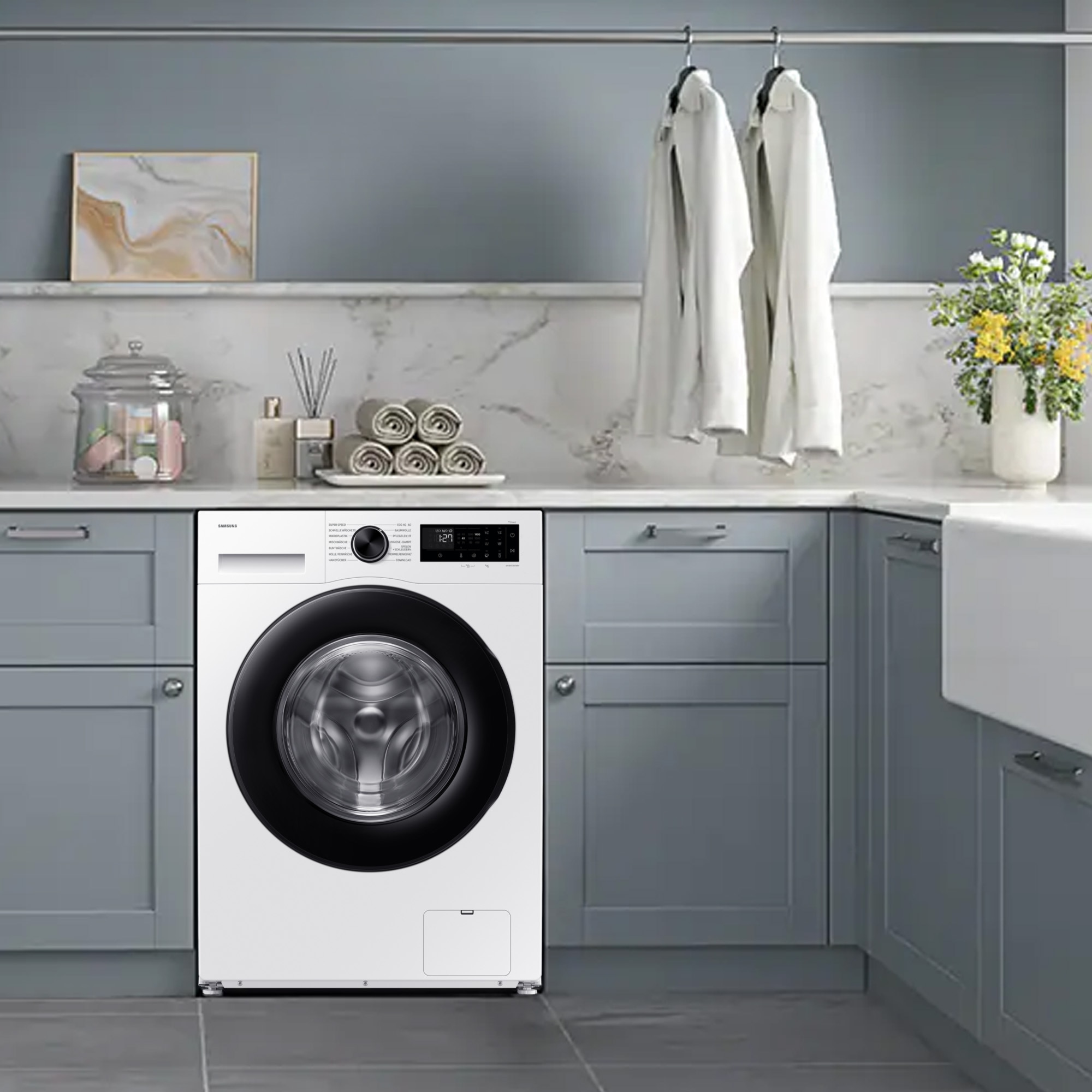 Samsung Waschmaschine WW5000F »WW1EFG5U34AEEG« 10 kg 1350 U/min AI Ecobubbleᵀᴹ - Effizient und schonend waschen