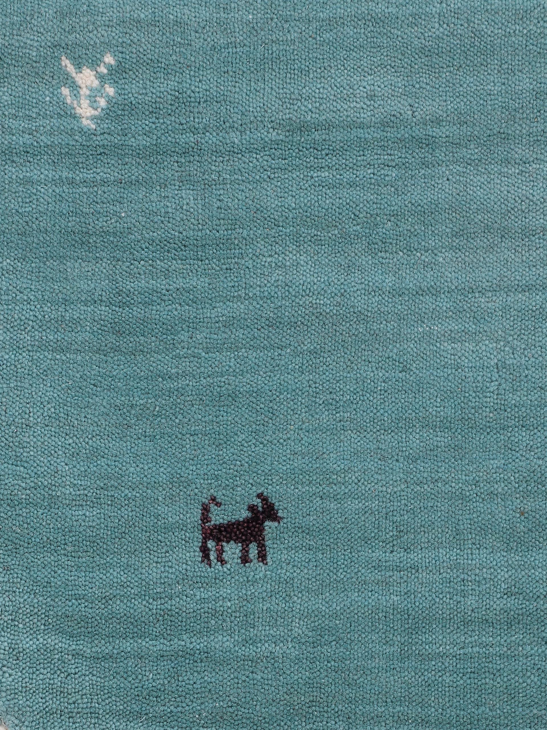 carpetfine Wollteppich »Gabbeh Uni« rund 15 mm Höhe reine Wolle handgewebt, Gabbeh Tiermotiv warmes Raumklima viele Größen