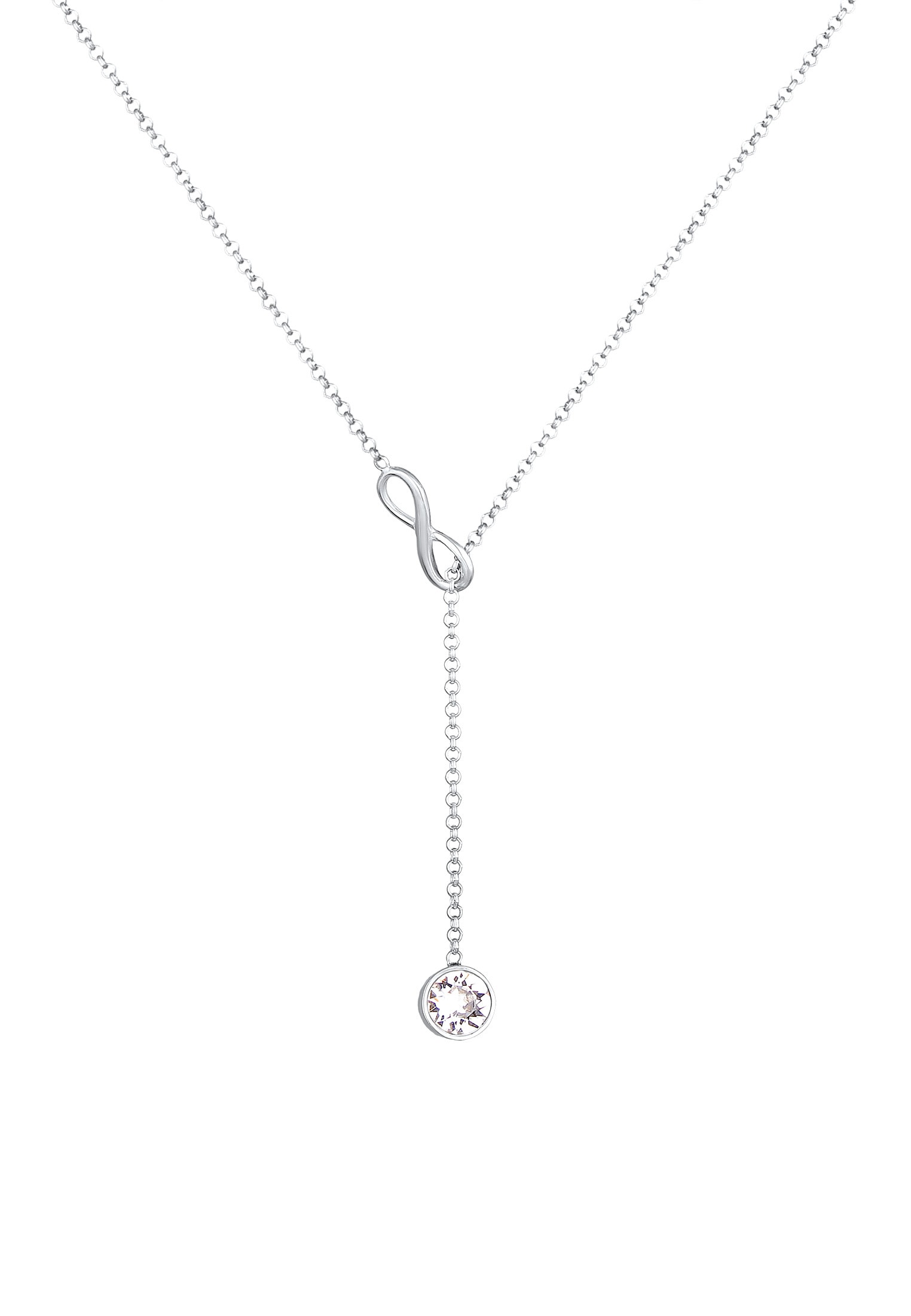 Elli Y-Kette »Halskette Y-Kette Infinity Unendlichkeit Kristall 925 Silber«