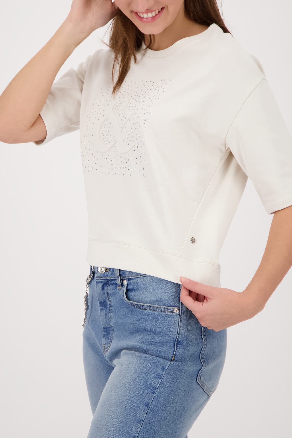 Monari Sweatshirt »Sweatshirt Basic Schmuck«, Regular fit mit Schmuck
