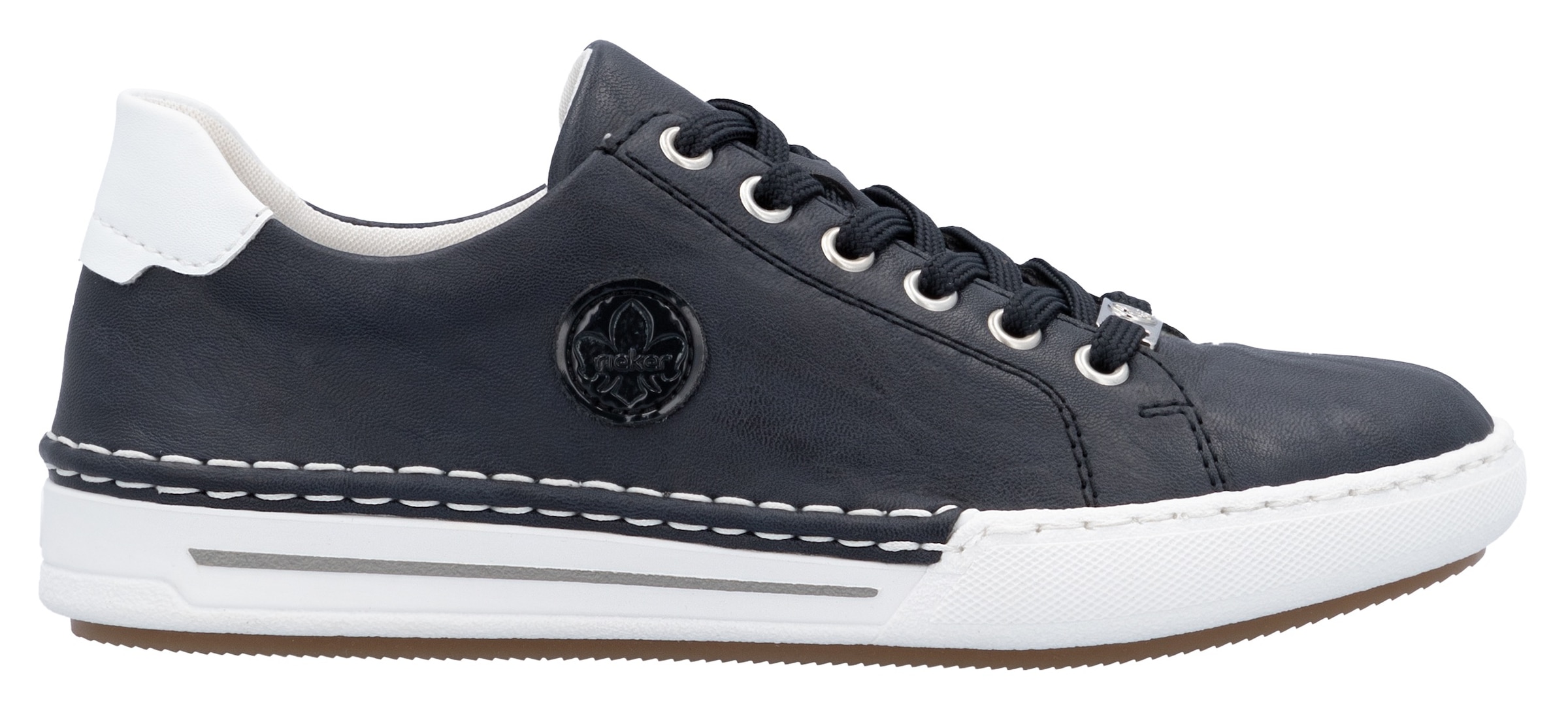 Rieker Plateausneaker, Schnürschuh, Halbschuh, Freizeitschuh mit weißer Rahmennaht