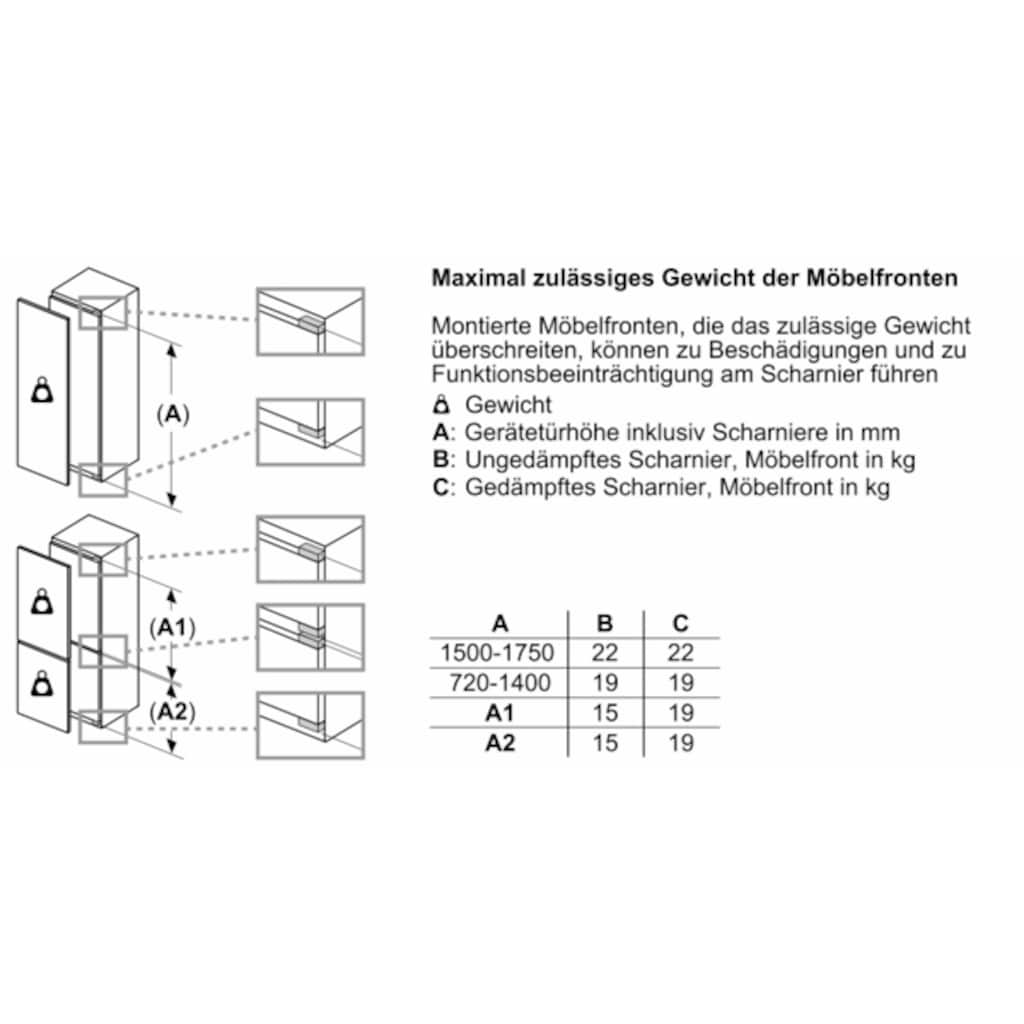 NEFF Einbaukühlschrank »KI2422FE0«, KI2422FE0, 122,1 cm hoch, 54,1 cm breit