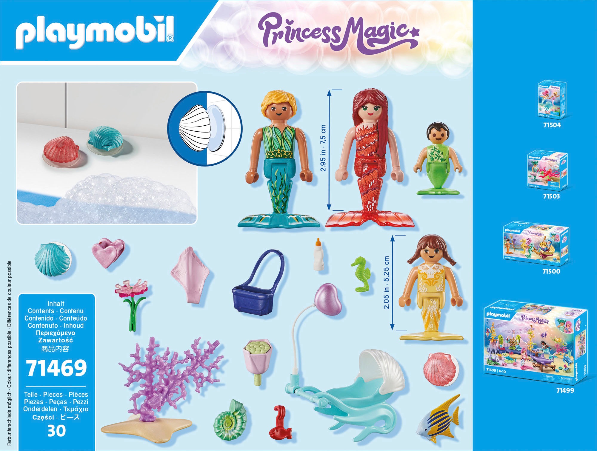 Playmobil® Konstruktions-Spielset »Ausflug der Meerjungfrauenfamilie (71469), Princess Magic«, (30 St.), teilweise aus recyceltem Material; Made in Europe