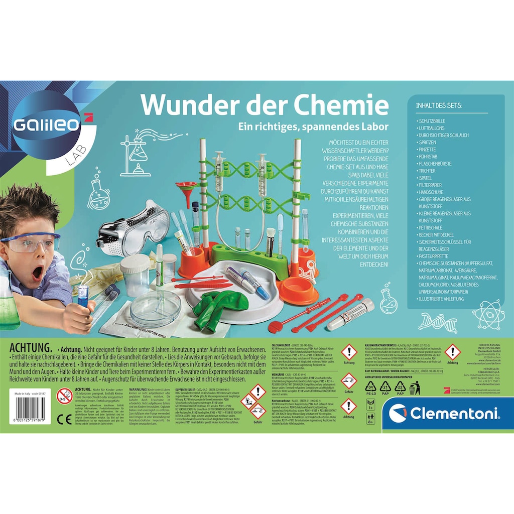 Clementoni® Experimentierkasten »Galileo Wunder der Chemie«, Made in Europe